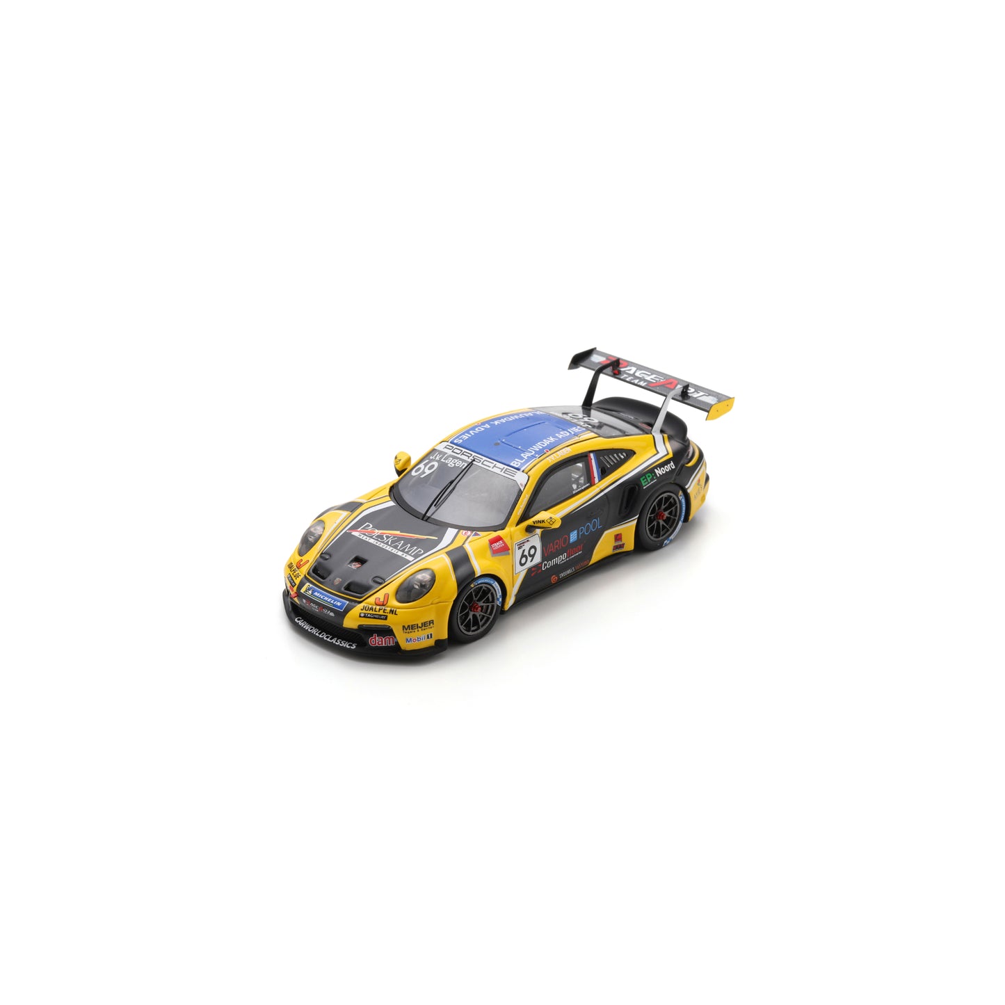 Spark S6340 1:43 - Porsche 911 GT3 Cup No.69 Porsche Carrera Cup Benelux Champion 2025 Jaap van Lagen