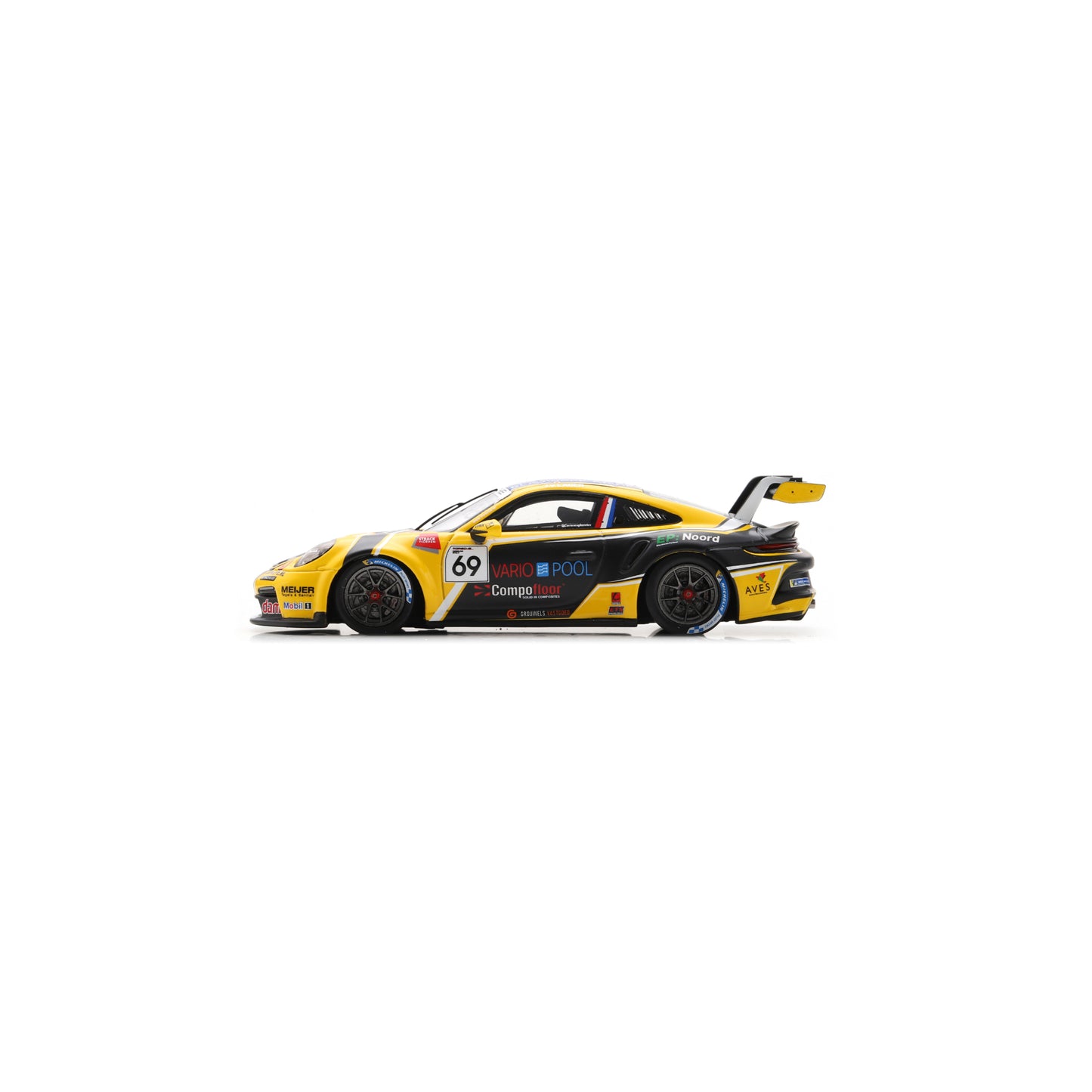 Spark S6340 1:43 - Porsche 911 GT3 Cup No.69 Porsche Carrera Cup Benelux Champion 2025 Jaap van Lagen