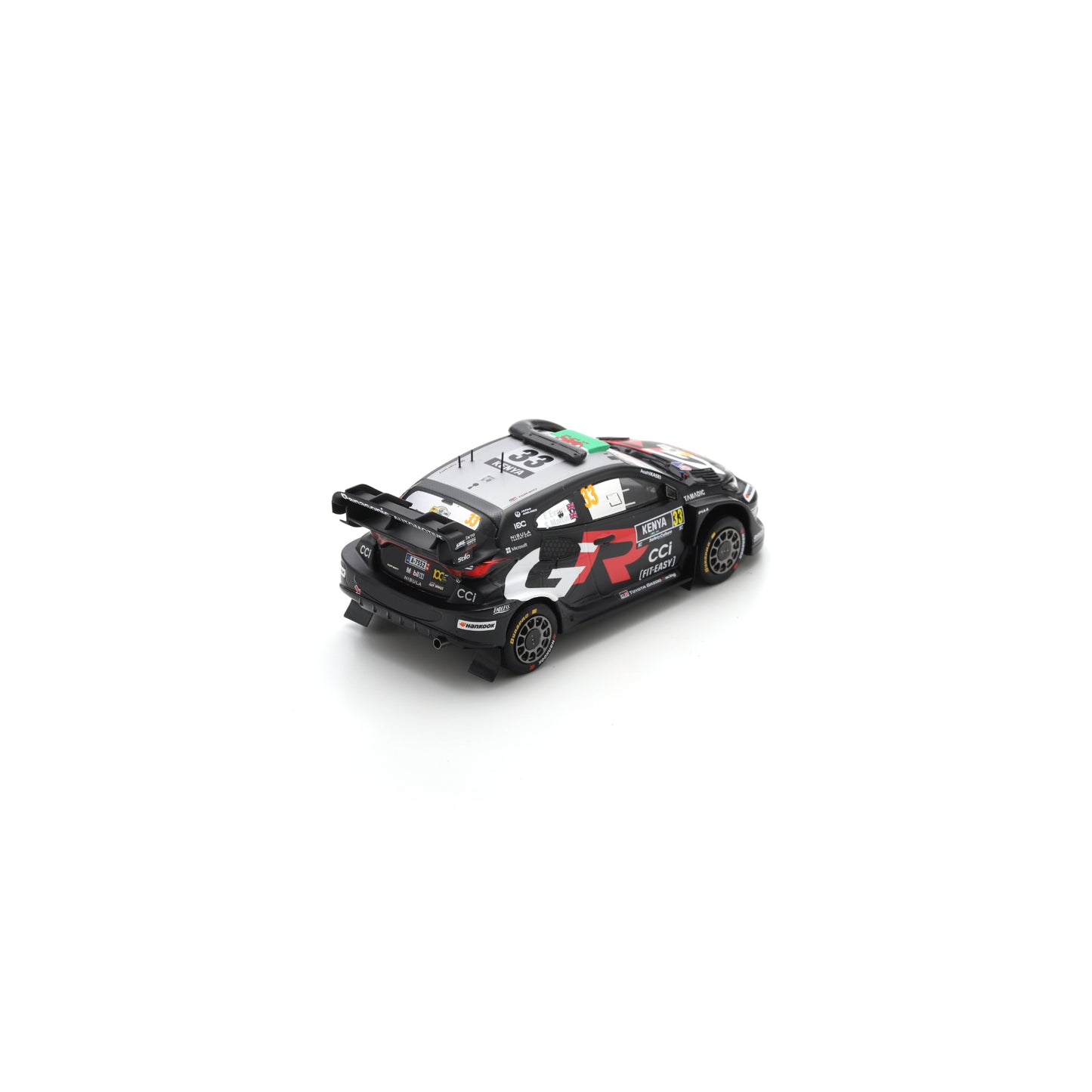 Spark S6902 1:43 - TOYOTA GR Yaris Rally1 N°33 TOYOTA GAZOO RACING WRT - 100ème TGR WRC Events Winner Rallye Safari 2025 - E. Evans – S. Martin