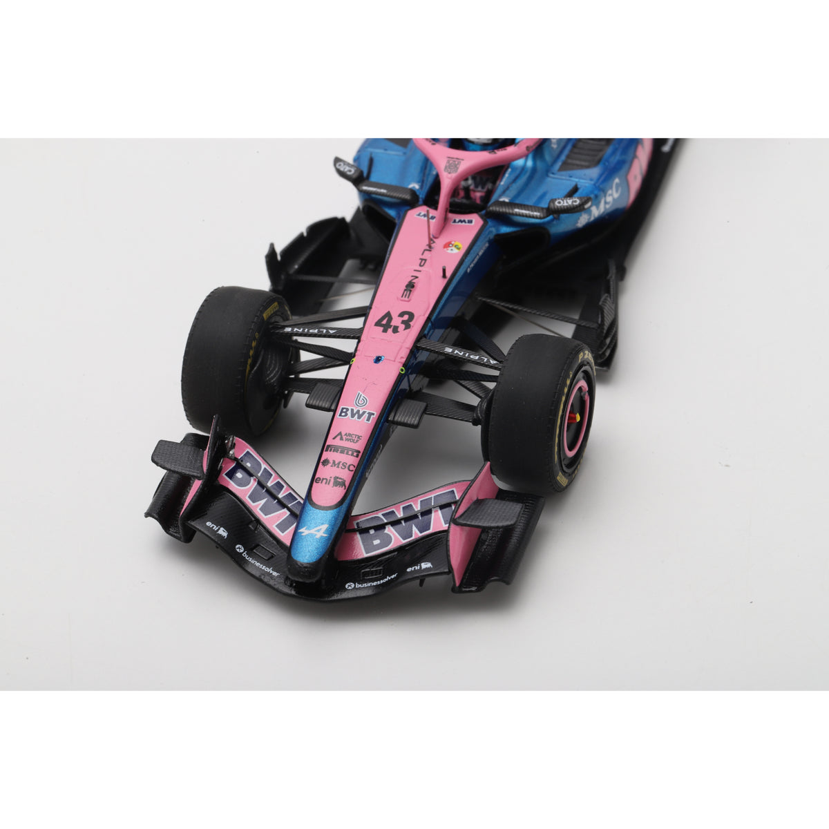 Spark S9367 1:43 - BWT Alpine Formula One Team A526 No.43 10th Chinese GP 2026 Franco Colapinto With pit board