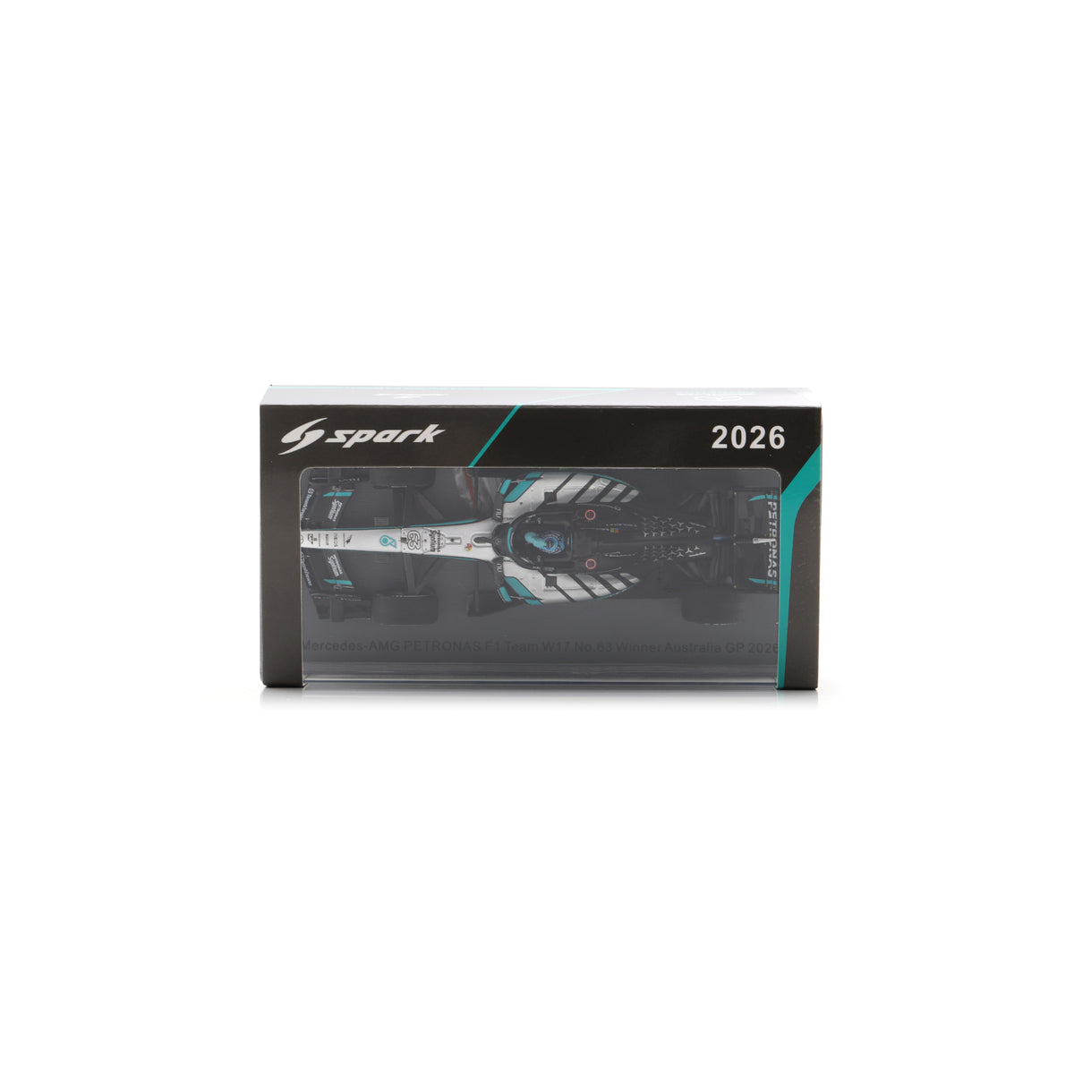 Spark S9380 1:43 - Mercedes-AMG PETRONAS Formula One Team W17 No.63 Winner Australian GP 2026 George Russell With pit board