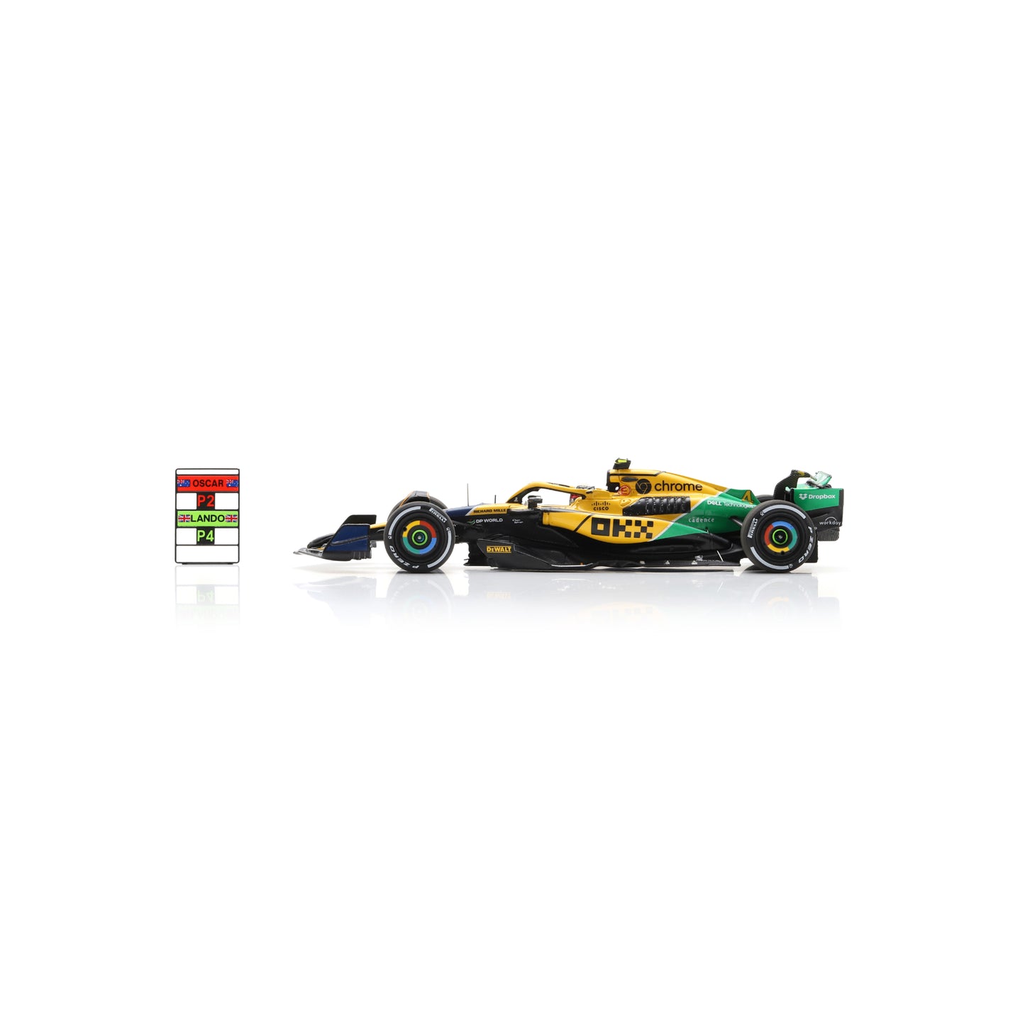 Spark S9538 1:43 - McLaren Formula 1 Team MCL38 No.4 4th Monaco GP 2024 Lando Norris