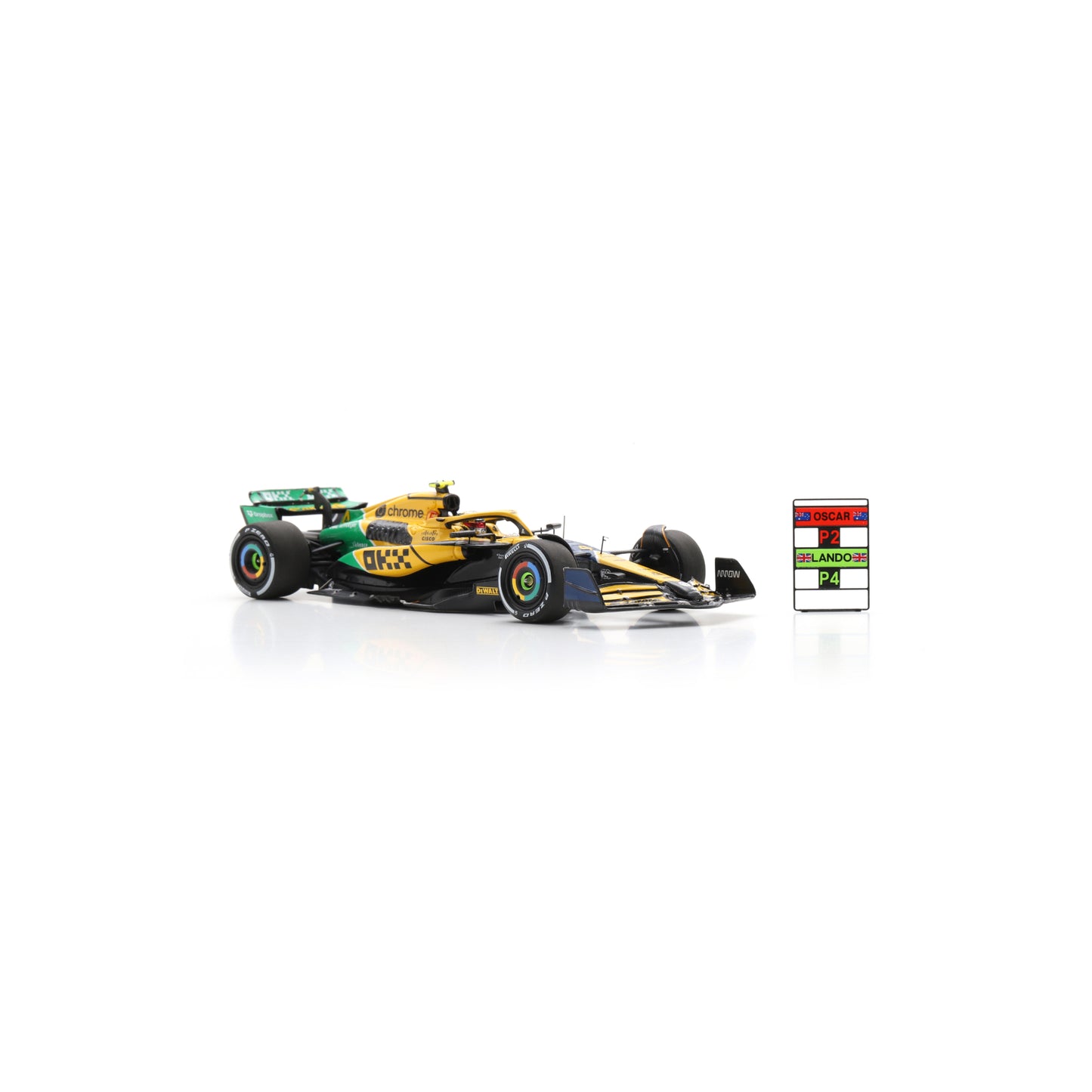Spark S9538 1:43 - McLaren Formula 1 Team MCL38 No.4 4th Monaco GP 2024 Lando Norris