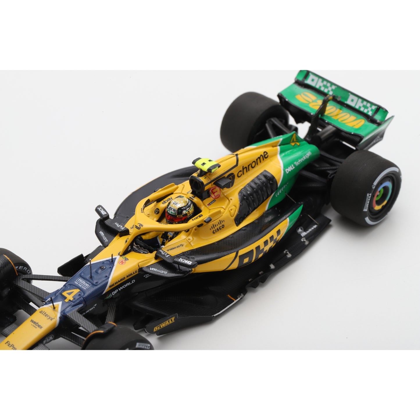 Spark S9538 1:43 - McLaren Formula 1 Team MCL38 No.4 4th Monaco GP 2024 Lando Norris