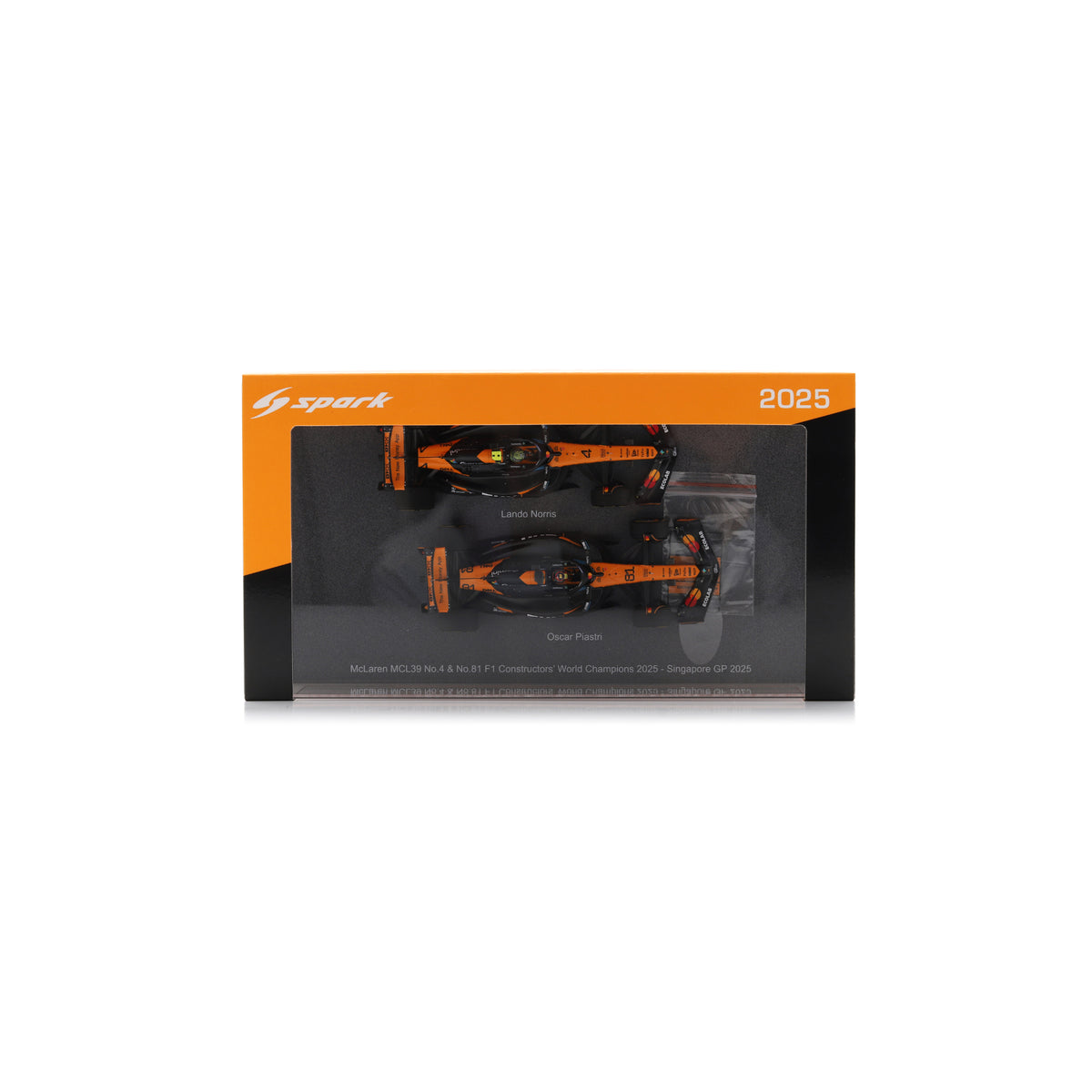 PRE-ORDER - Spark S9590 1:43 - McLaren MCL39 No.4 &amp; No.81 Formula 1 Constructors' Champion 2025 Lando Norris &amp; Oscar Piastri