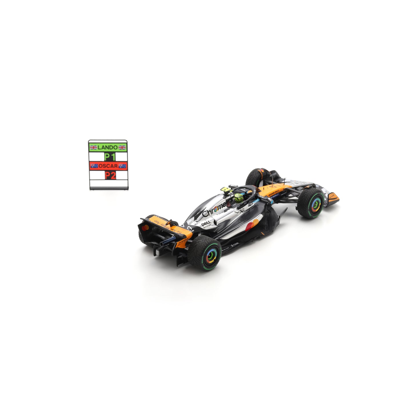 Spark S9596 1:43 - McLaren MCL39 No.4 McLaren Formula 1 Team Winner British GP 2025 Lando Norris - with pit board