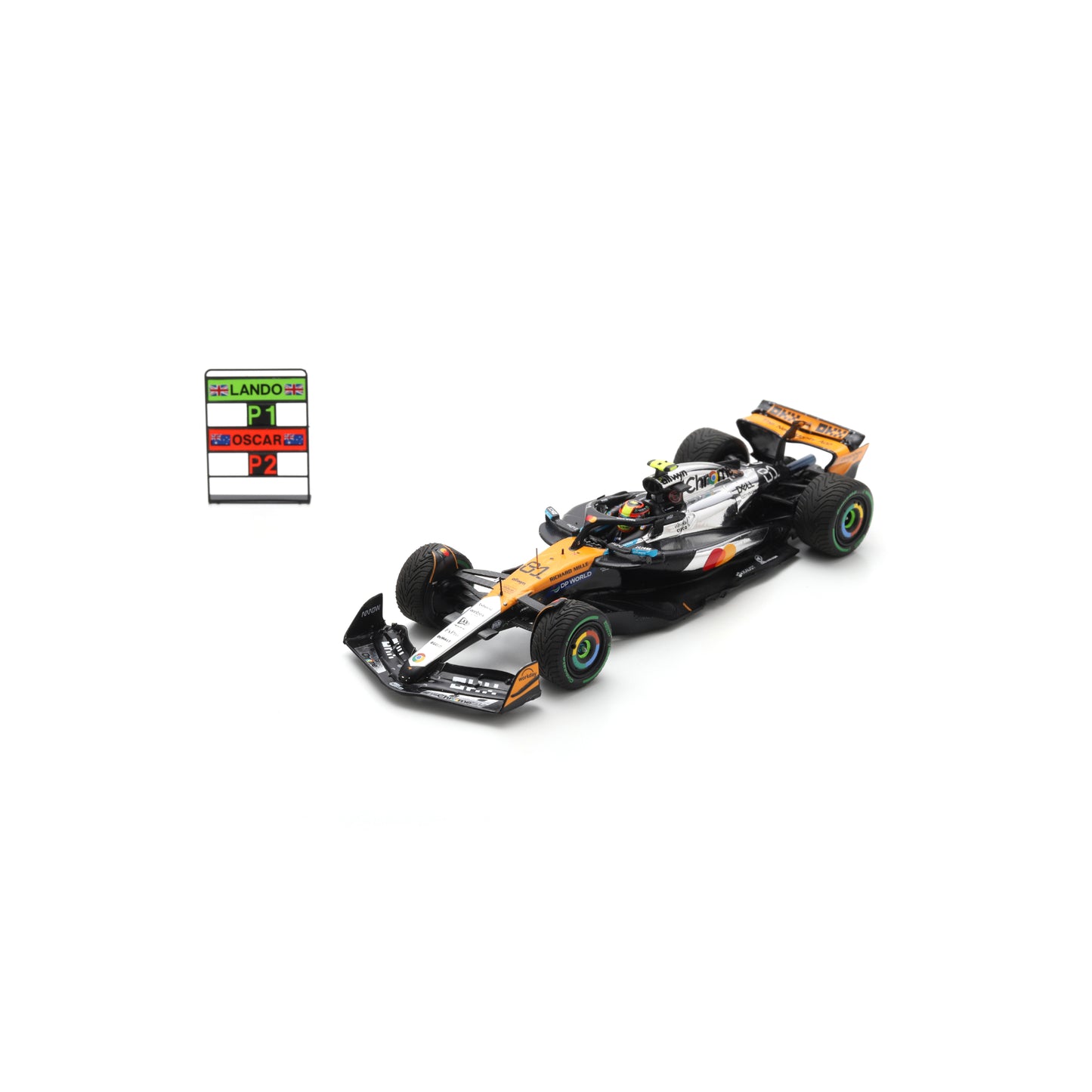 Spark S9597 1:43 - McLaren MCL39 No.81 McLaren Formula 1 Team 2nd British GP 2025 Oscar Piastri - with pit board