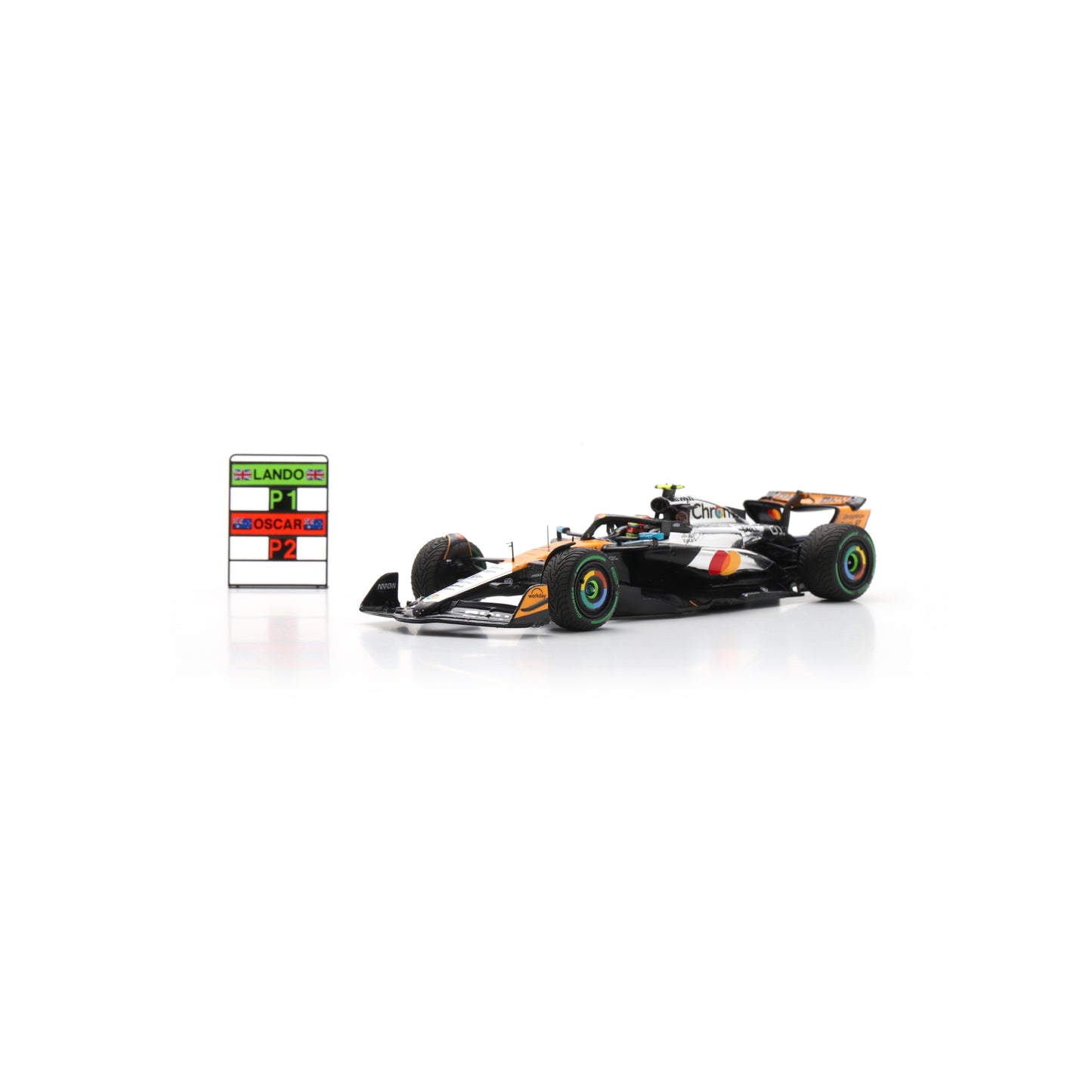 Spark S9597 1:43 - McLaren MCL39 No.81 McLaren Formula 1 Team 2nd British GP 2025 Oscar Piastri - with pit board