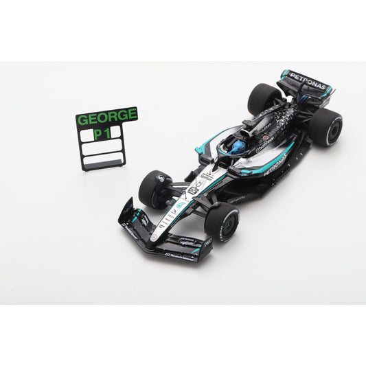 Spark S9616 1:43 - Mercedes W16 No.63 Mercedes-AMG PETRONAS Formula One Team Winner Canadian GP 2025 George Russell - with pit board