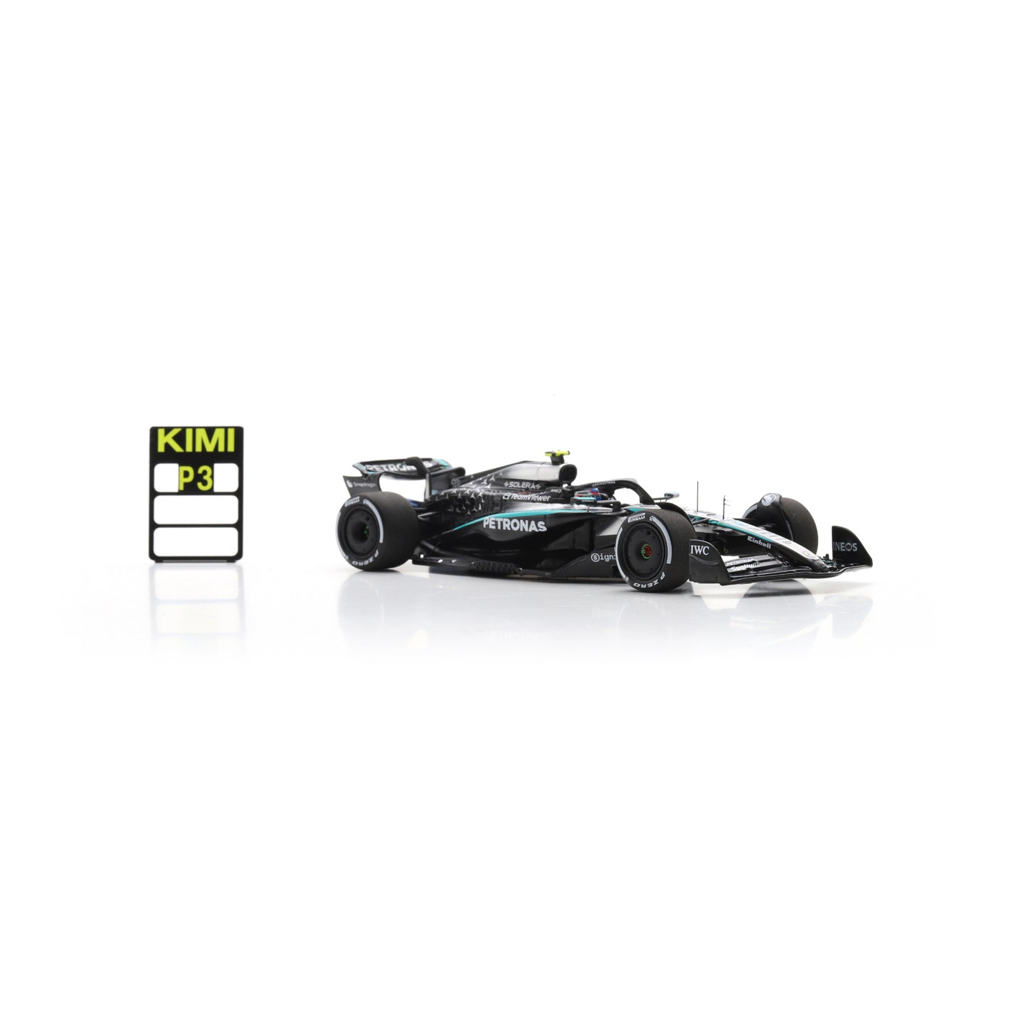 Spark S9617 1:43 - Mercedes W16 No.12 Mercedes-AMG PETRONAS Formula One Team 3rd Canadian GP 2025 Kimi Antonelli - with pit board