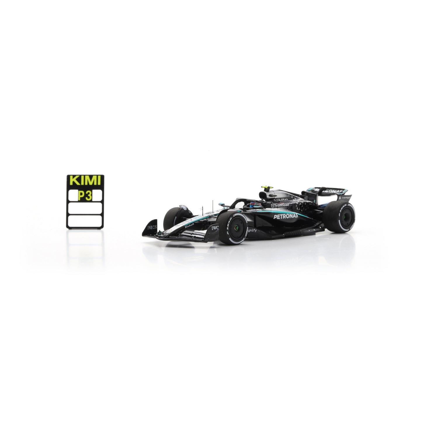 Spark S9617 1:43 - Mercedes W16 No.12 Mercedes-AMG PETRONAS Formula One Team 3rd Canadian GP 2025 Kimi Antonelli - with pit board