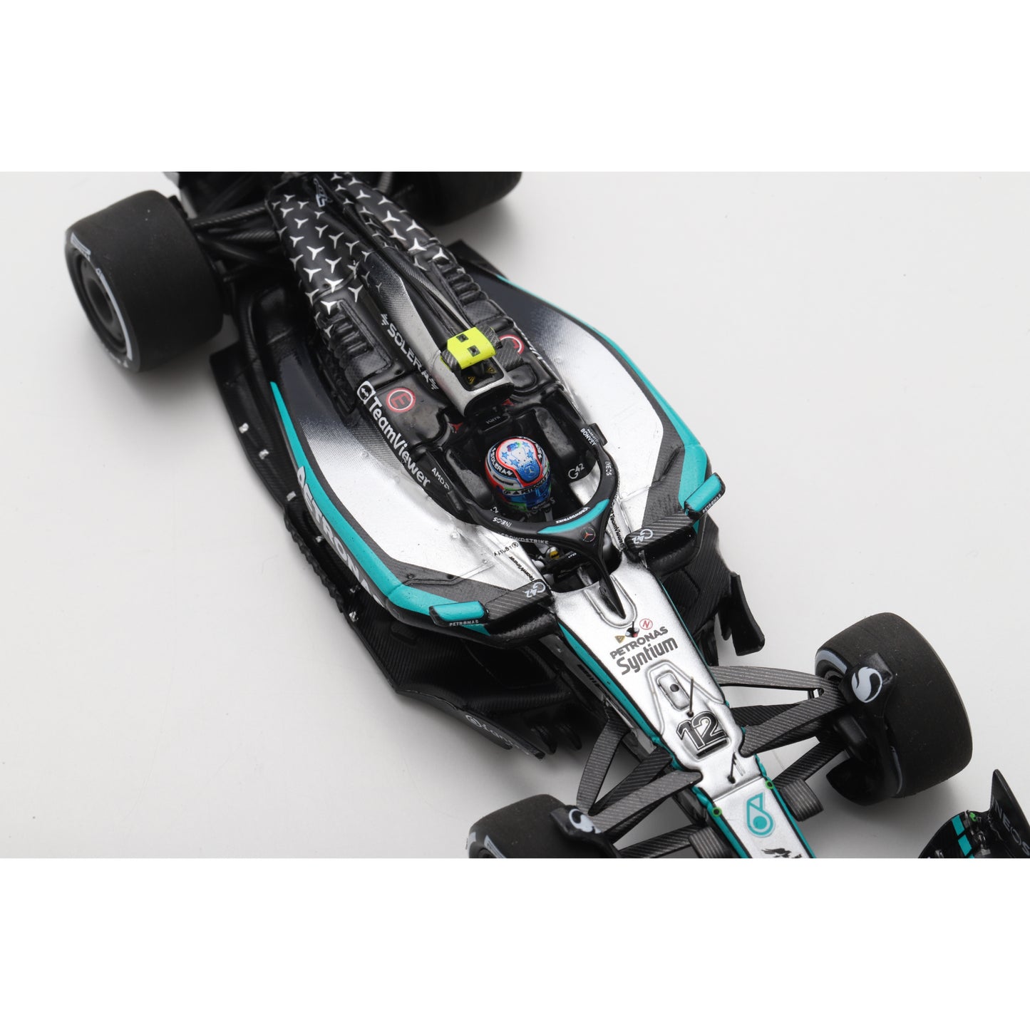 Spark S9617 1:43 - Mercedes W16 No.12 Mercedes-AMG PETRONAS Formula One Team 3rd Canadian GP 2025 Kimi Antonelli - with pit board