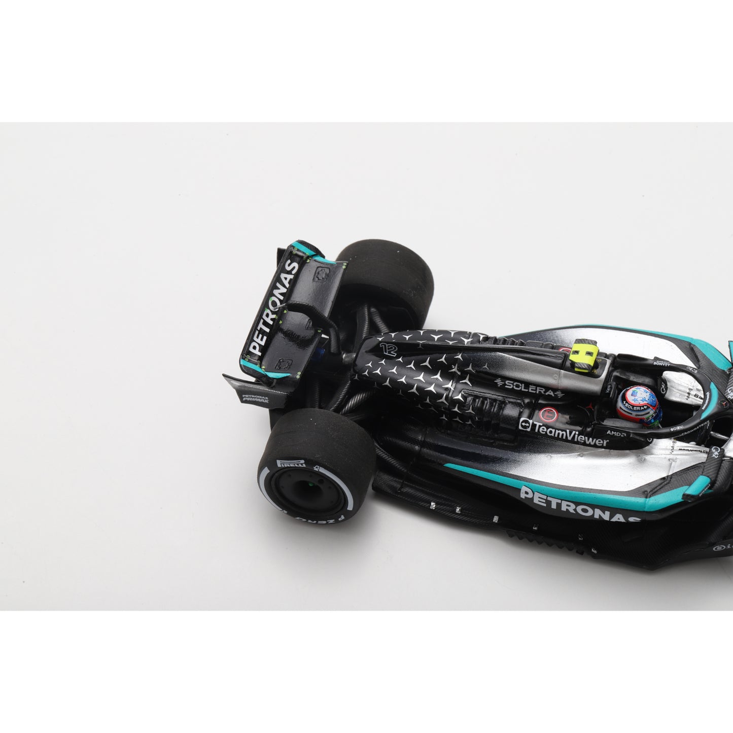 Spark S9617 1:43 - Mercedes W16 No.12 Mercedes-AMG PETRONAS Formula One Team 3rd Canadian GP 2025 Kimi Antonelli - with pit board