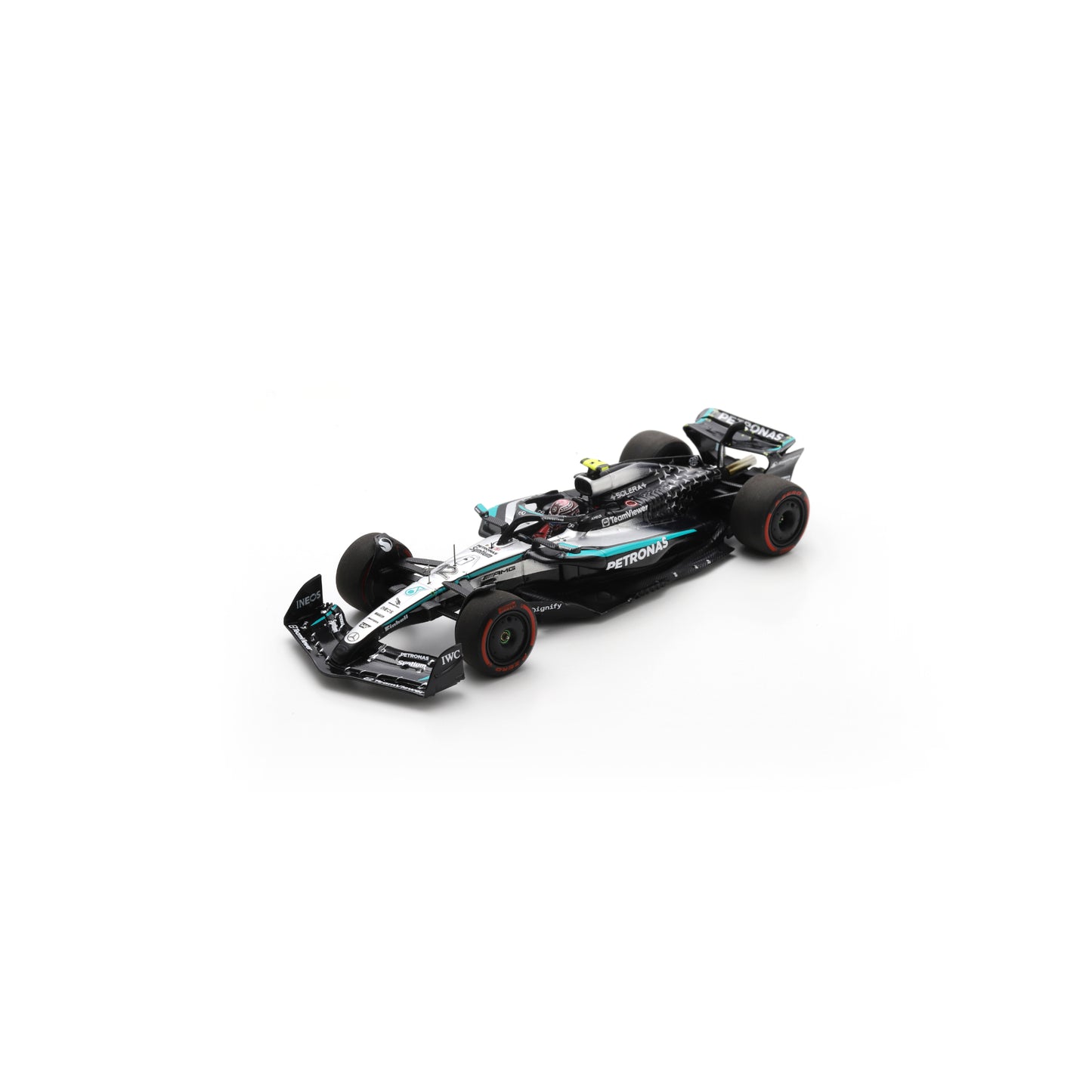 PRE-ORDER - Spark S9627 1:43 - Mercedes W16 No.12 Mercedes-AMG PETRONAS Formula One Team Sprint Qualifying Pole Miami GP 2025 Kimi Antonelli - with pit board