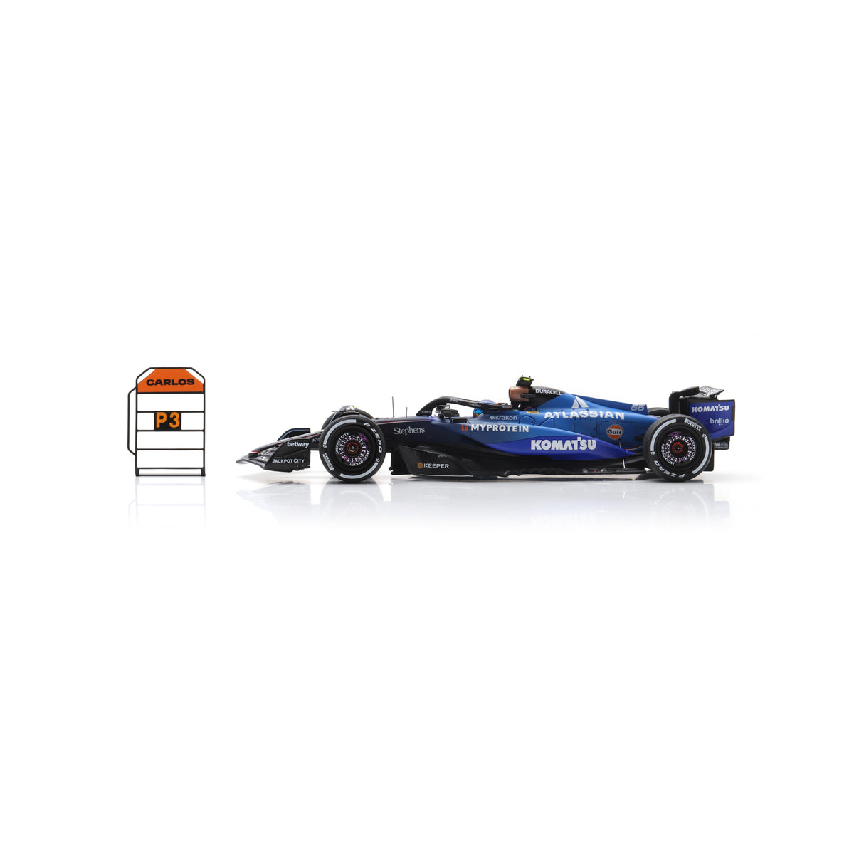 Spark S9633 1:43 - WILLIAMS FW47 N°55 Williams Racing 3rd Azerbaijan GP 2025 Carlos Sainz (with pit board)