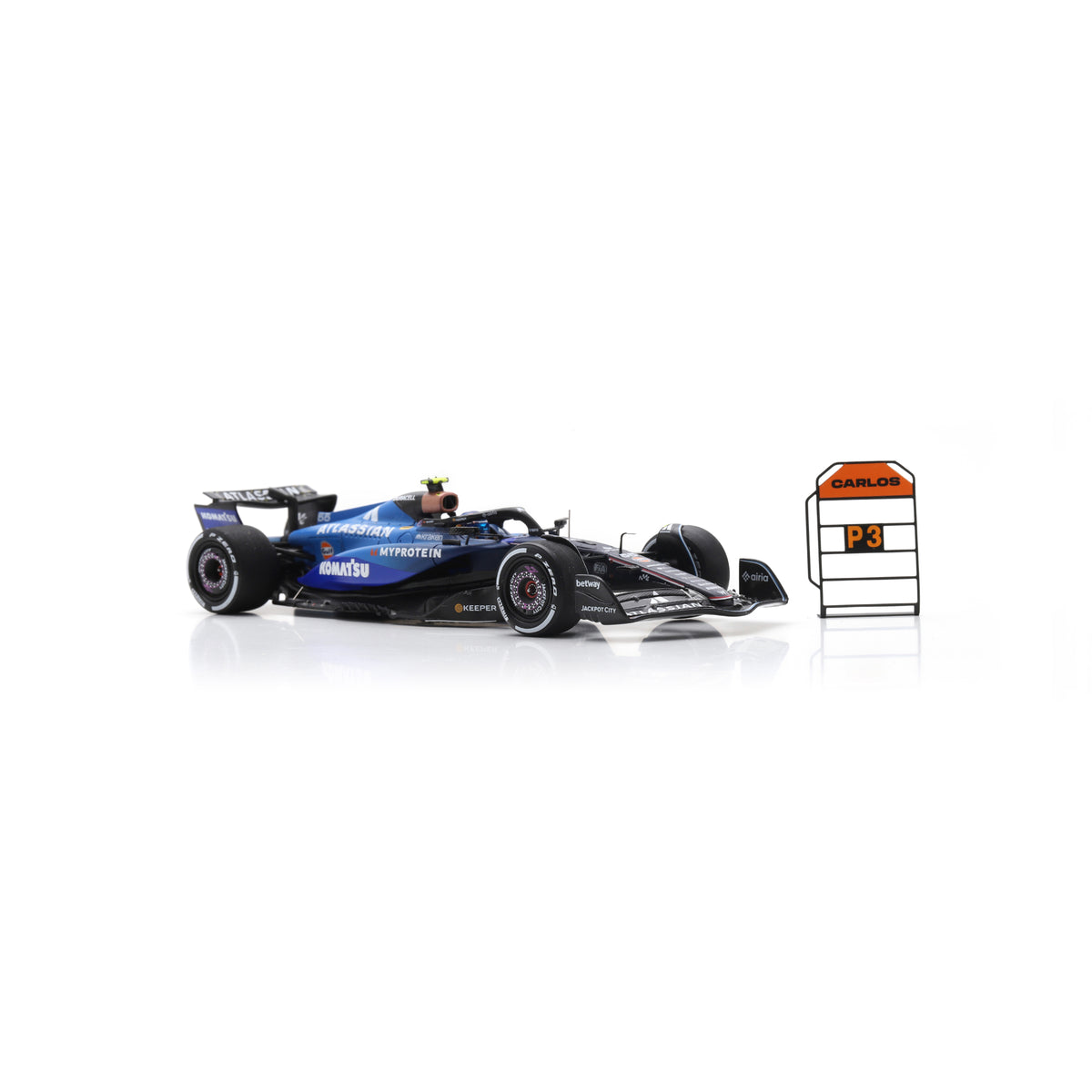 Spark S9633 1:43 - WILLIAMS FW47 N°55 Williams Racing 3rd Azerbaijan GP 2025 Carlos Sainz (with pit board)