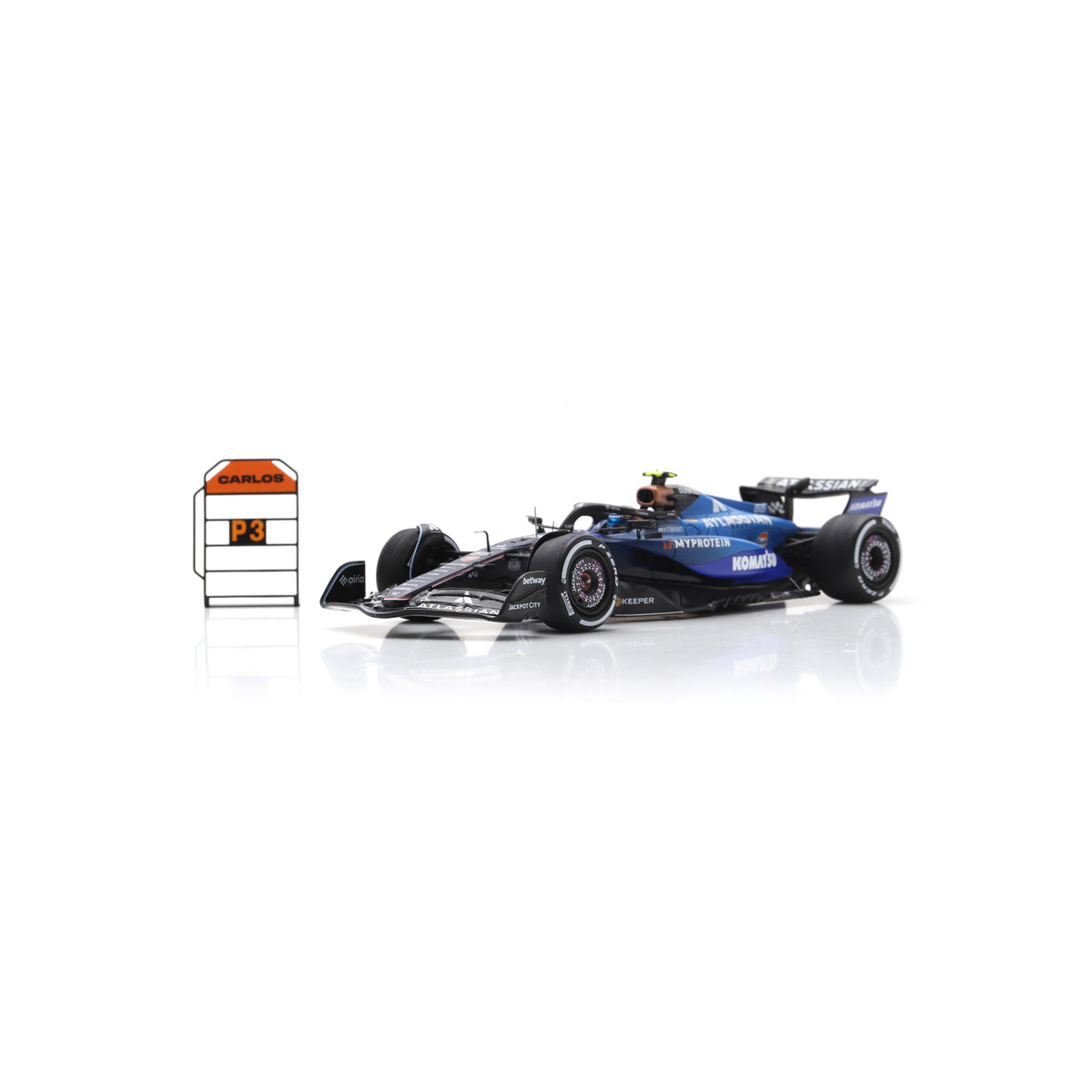 Spark S9633 1:43 - WILLIAMS FW47 N°55 Williams Racing 3rd Azerbaijan GP 2025 Carlos Sainz (with pit board)