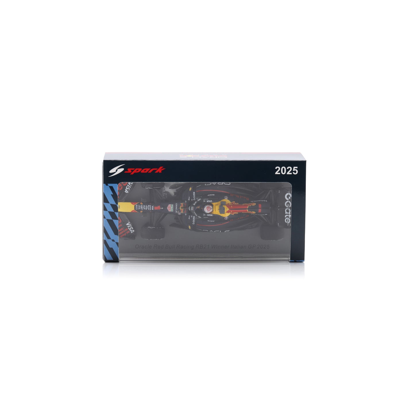Spark S9636 1:43 - RED BULL Racing RB21 No. 1 Oracle Red Bull Racing Winner Italy GP 2025 Max Verstappen - Oracle 50 Wins (with pit board)