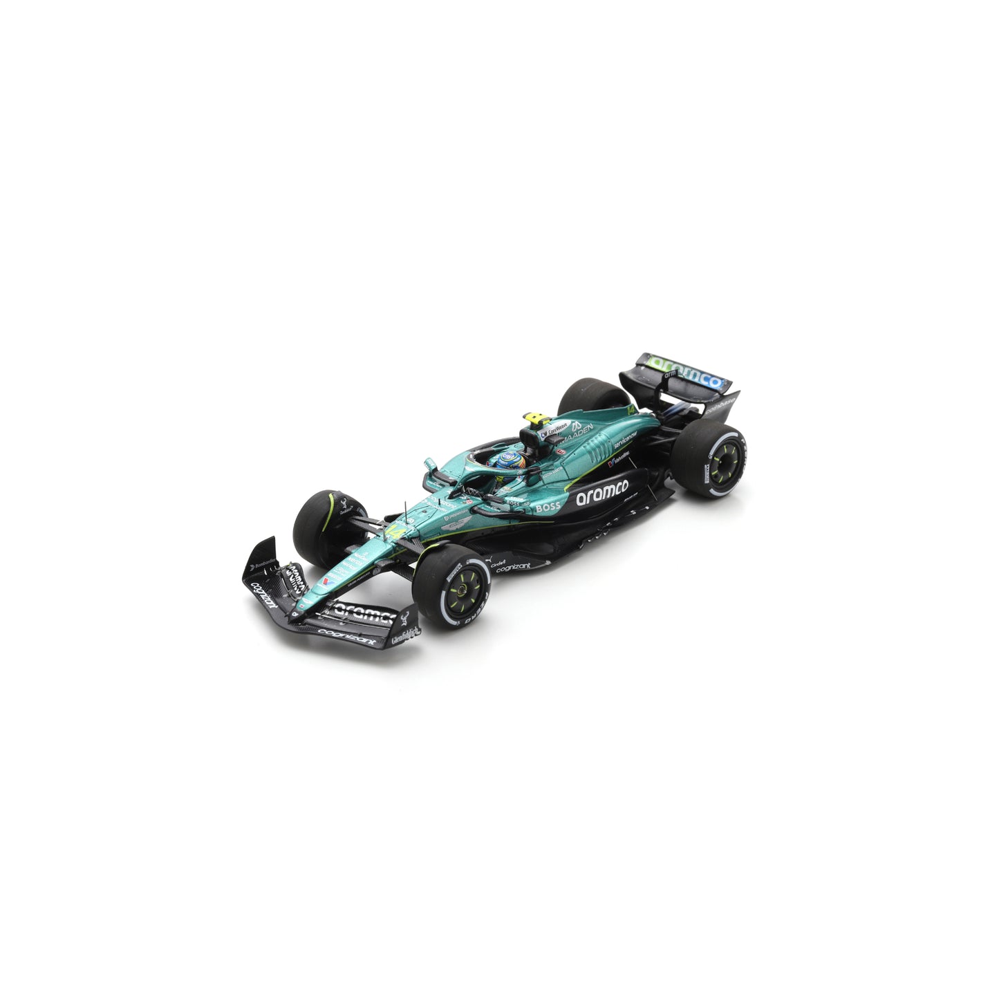Spark S9639 1:43 - ASTON MARTIN AMR25 N°14 Aston Martin Aramco Formula One Team 5th Hungarian GP 2025 Fernando Alonso