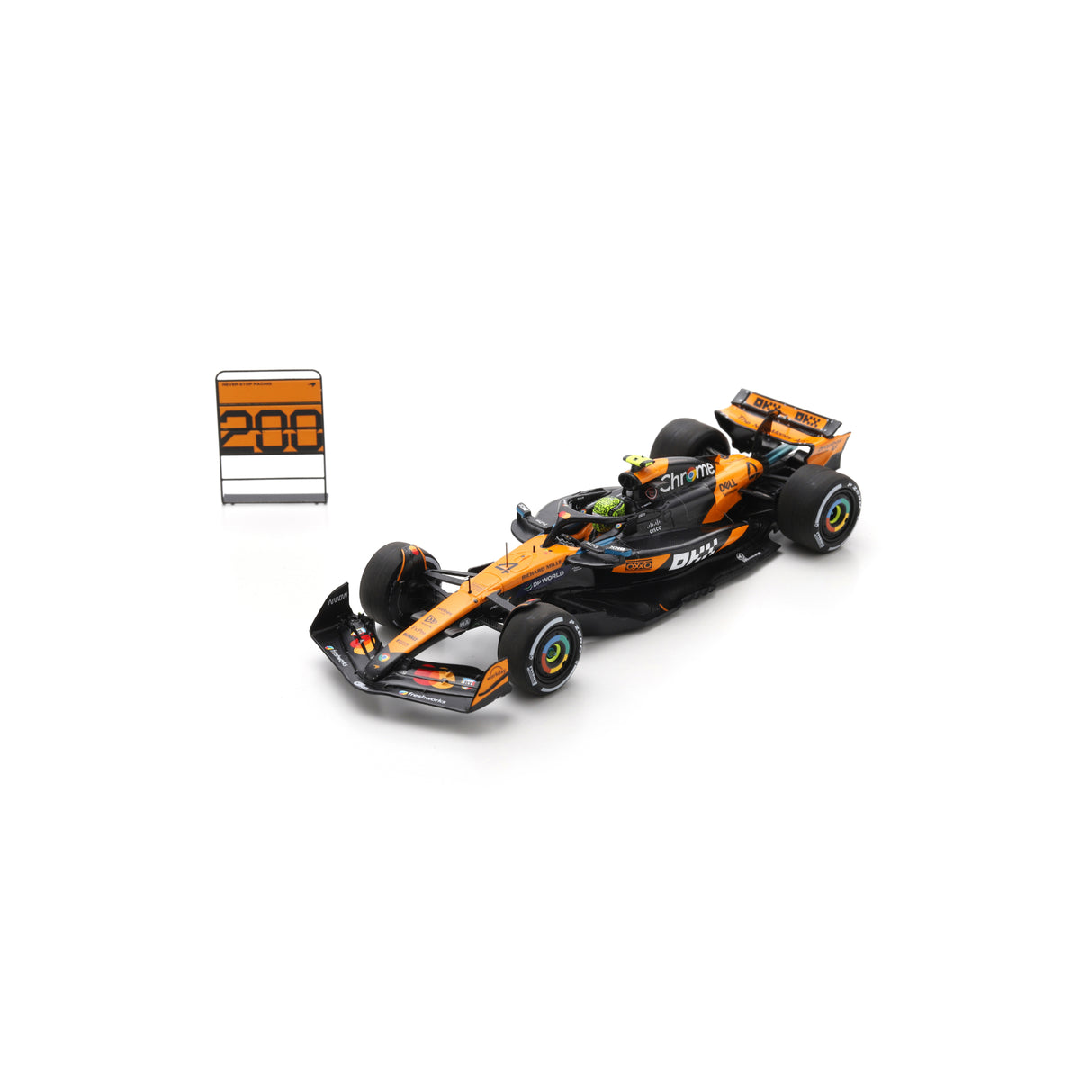 Spark S9640 1:43 - MCLAREN MCL39 N°4 McLaren Formula 1 Team Winner Hungarian GP 2025 Lando Norris - McLaren 200th GP win (with pit board)