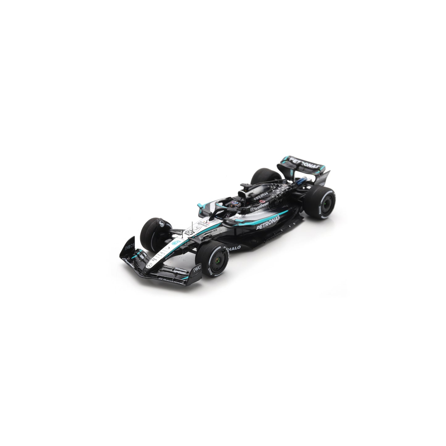 Spark S9670 1:43 - MERCEDES W16 N°63 Mercedes-AMG PETRONAS Formula One Team 2nd Las Vegas GP 2025 George Russell 150th GP