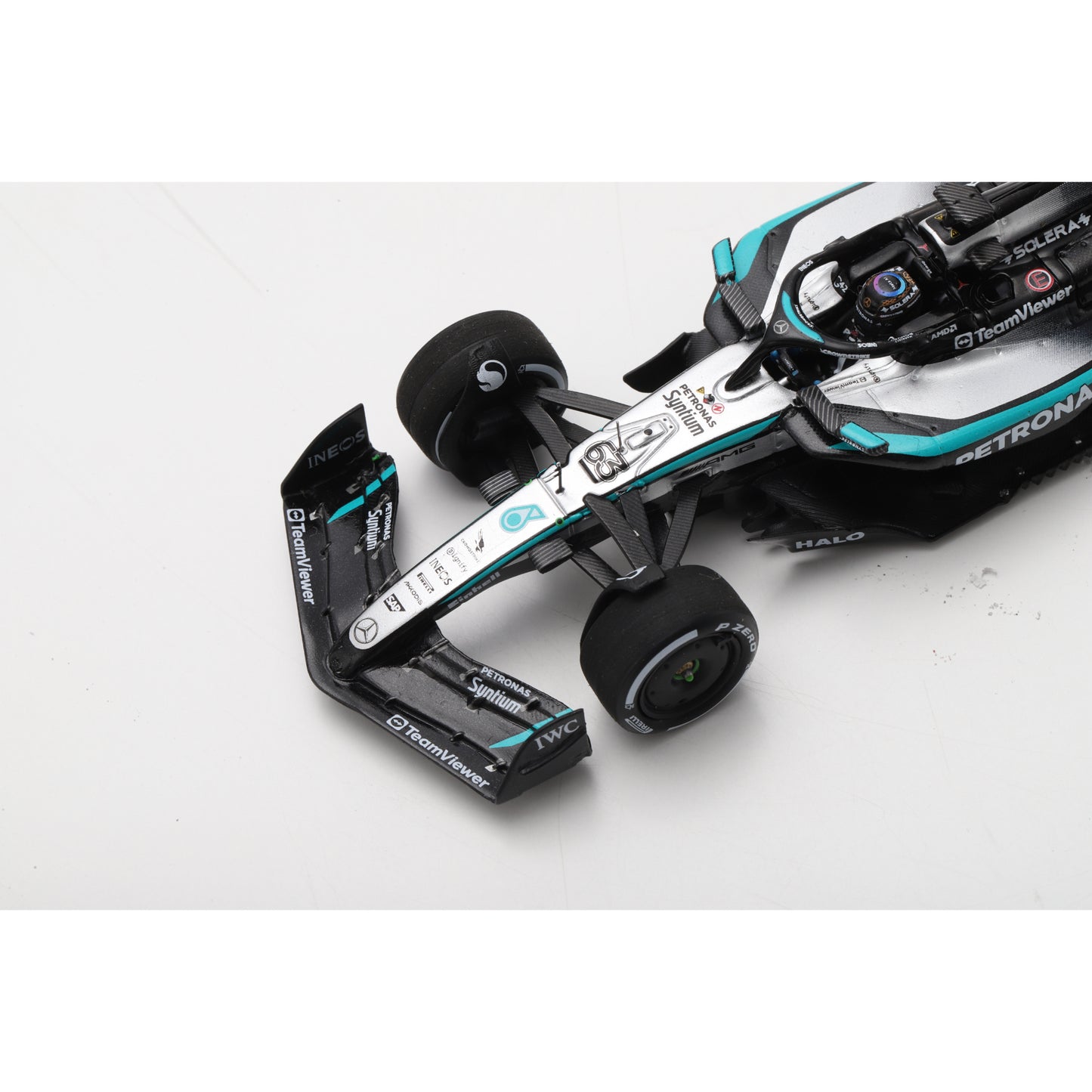 Spark S9670 1:43 - MERCEDES W16 N°63 Mercedes-AMG PETRONAS Formula One Team 2nd Las Vegas GP 2025 George Russell 150th GP