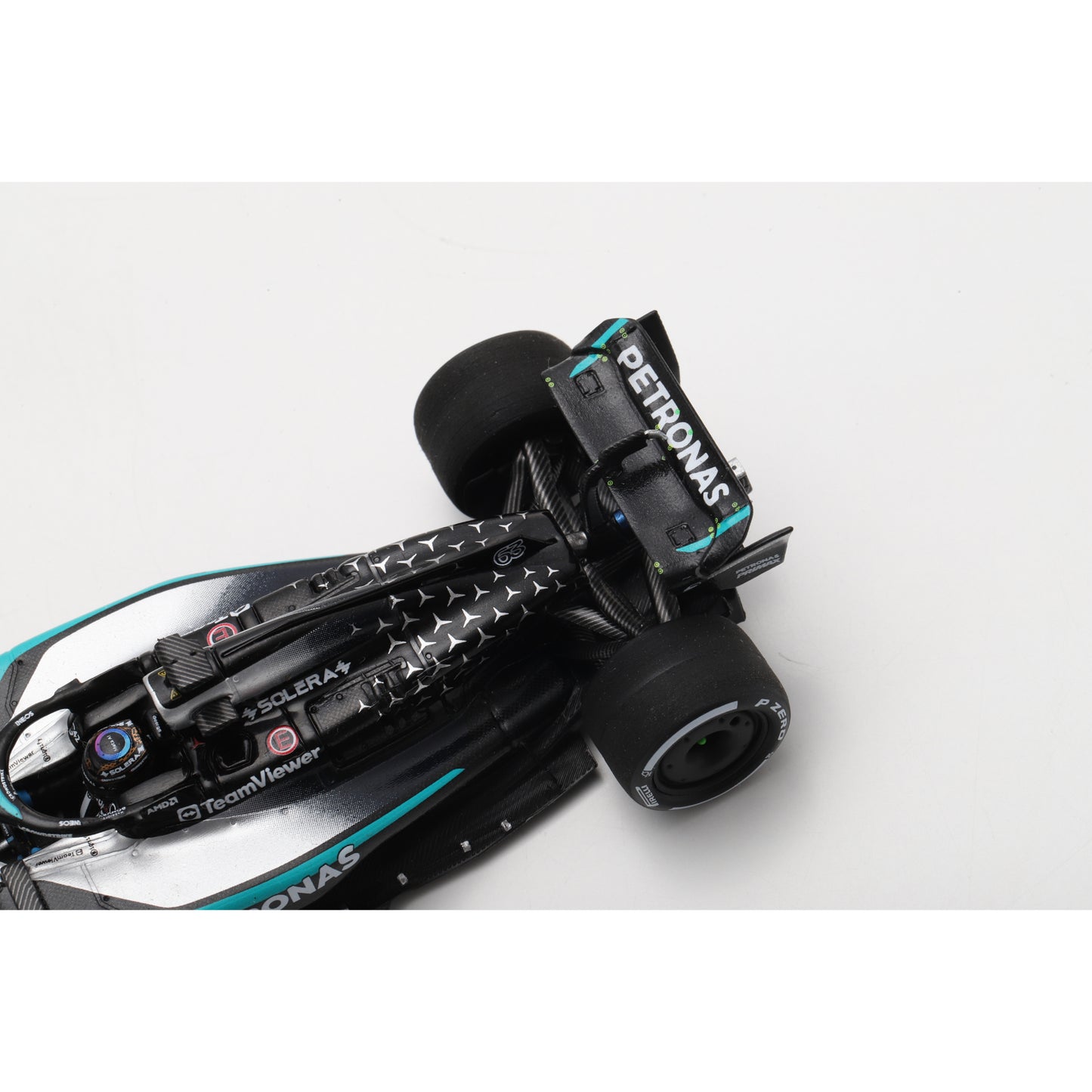 Spark S9670 1:43 - MERCEDES W16 N°63 Mercedes-AMG PETRONAS Formula One Team 2nd Las Vegas GP 2025 George Russell 150th GP