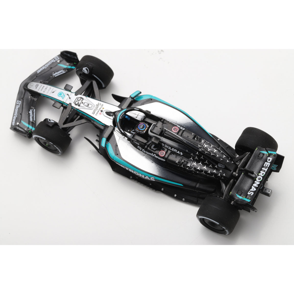 Spark S9670 1:43 - MERCEDES W16 N°63 Mercedes-AMG PETRONAS Formula One Team 2nd Las Vegas GP 2025 George Russell 150th GP
