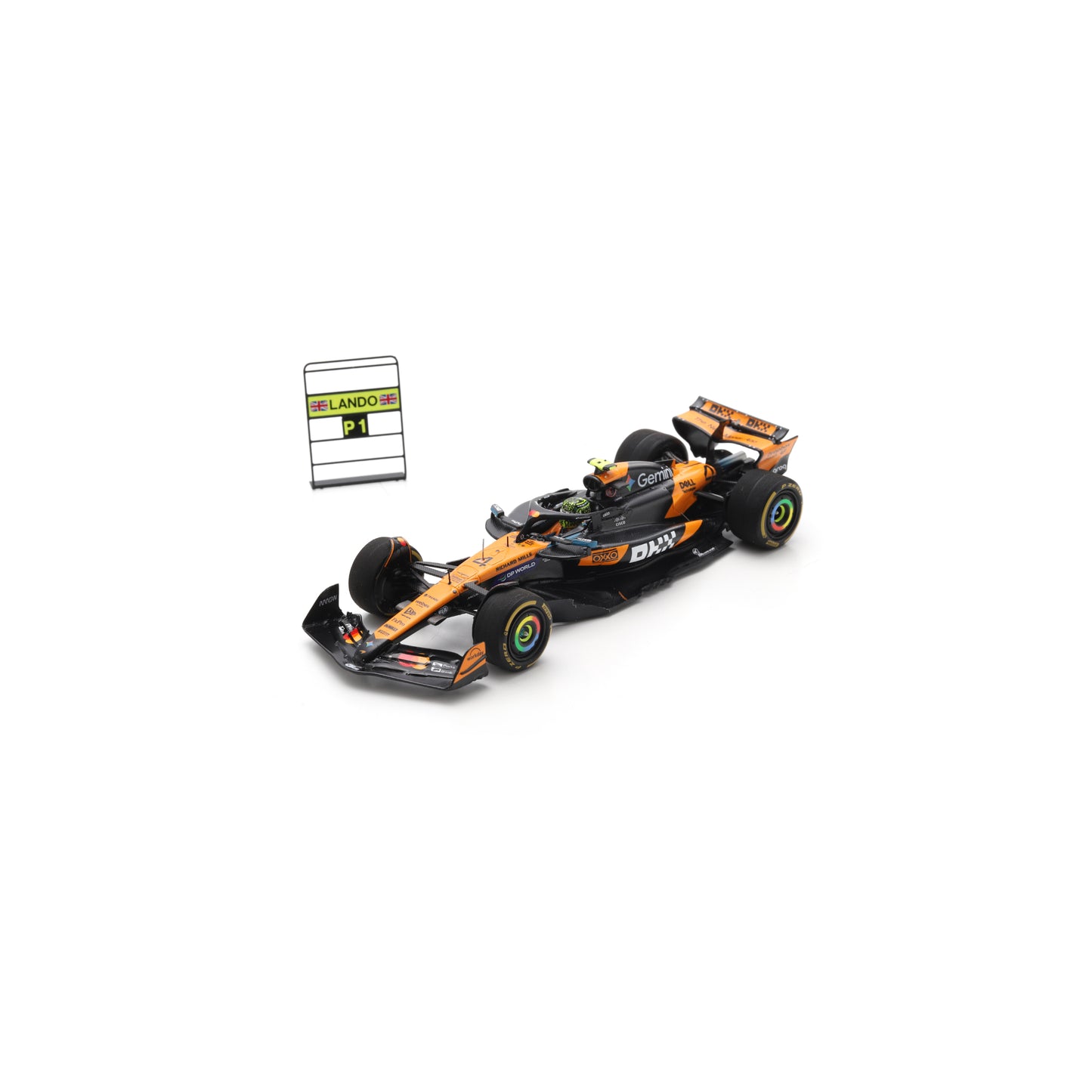 Spark S9675 1:43 - MCLAREN MCL39 N°4 McLaren Formula 1 Team Winner Brazilian GP 2025 Lando Norris with position board
