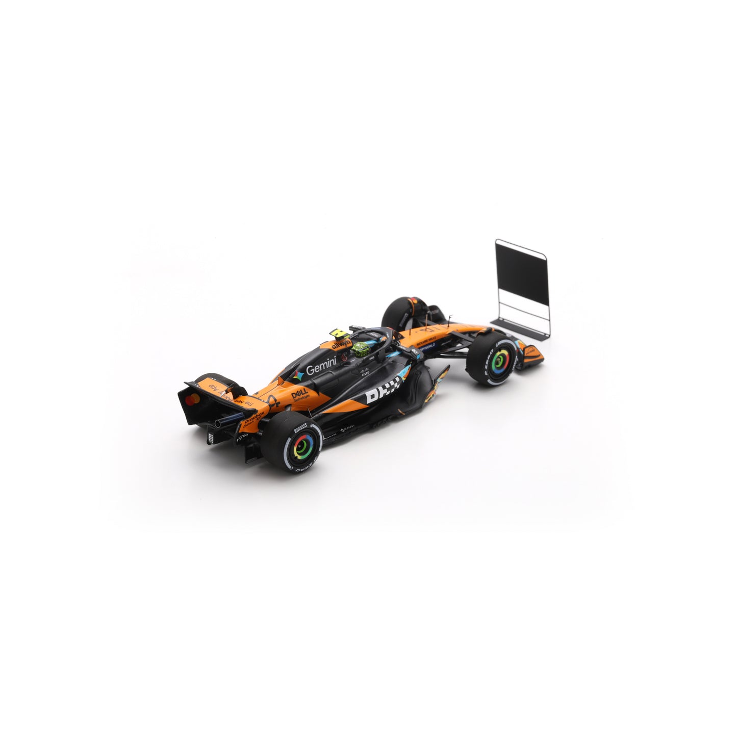 Spark S9678 1:43 - McLaren MCL39 No.4 3rd Abu Dhabi GP 2025 Lando Norris F1 Drivers' World Champion 2025 with bigger base & tyre marks & pit board