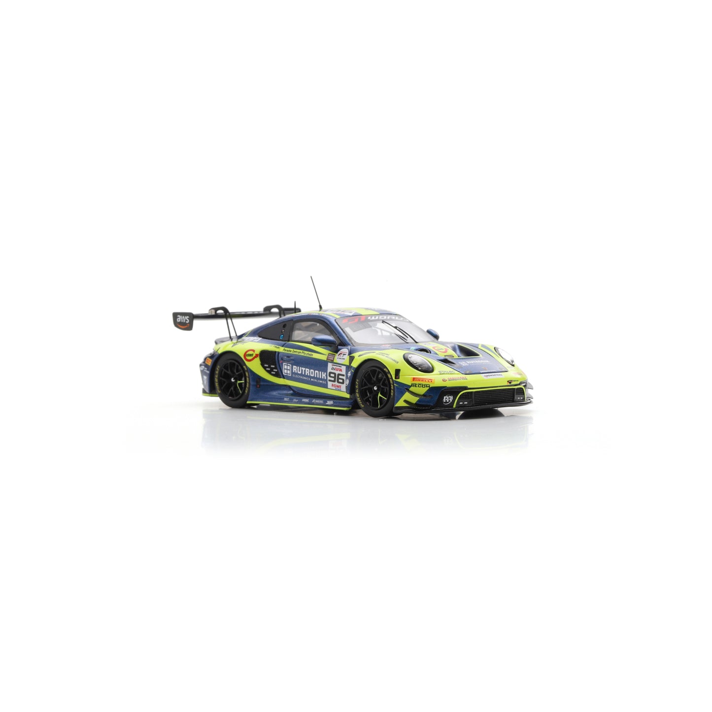 Spark SB850 1:43 - Porsche 911 GT3 R (992) No.96 Rutronik Racing 2nd 24H Spa 2025 S. Müller - P. Niederhauser - A. Picariello Limited (400ex.)