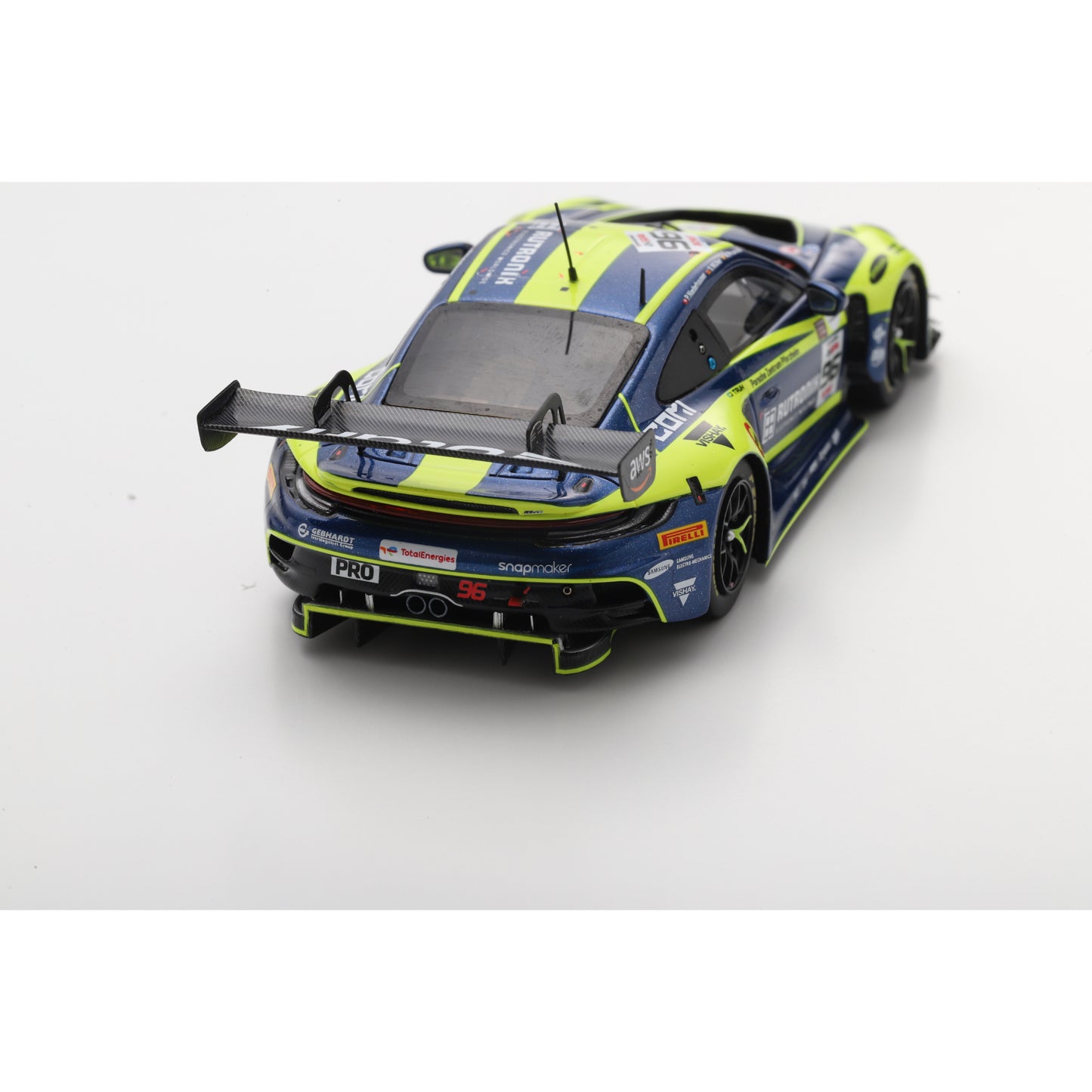 Spark SB850 1:43 - Porsche 911 GT3 R (992) No.96 Rutronik Racing 2nd 24H Spa 2025 S. Müller - P. Niederhauser - A. Picariello Limited (400ex.)