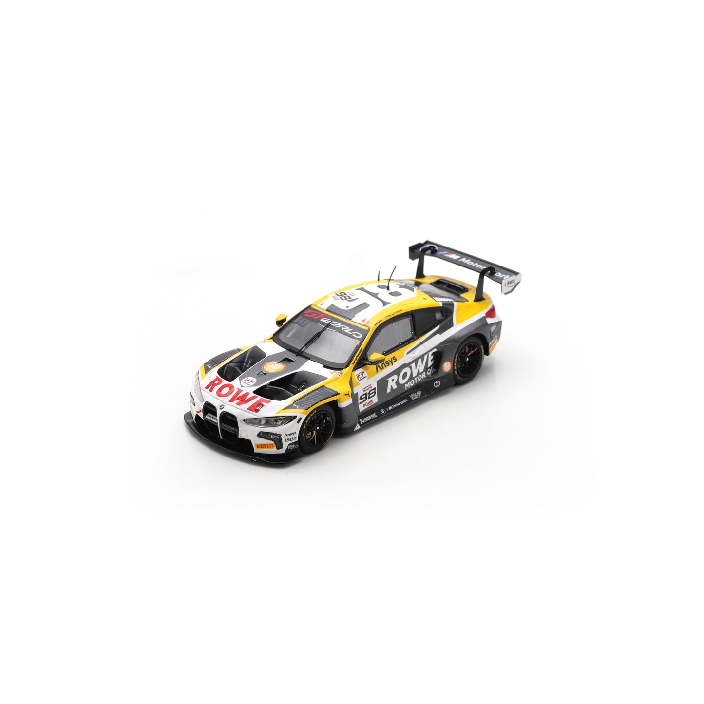 Spark SB851 1:43 - BMW M4 GT3 EVO No.98 Rowe Racing 5th 24H Spa 2025 A. Farfus - J. Krohn - R. Marciello Limited (300ex.)