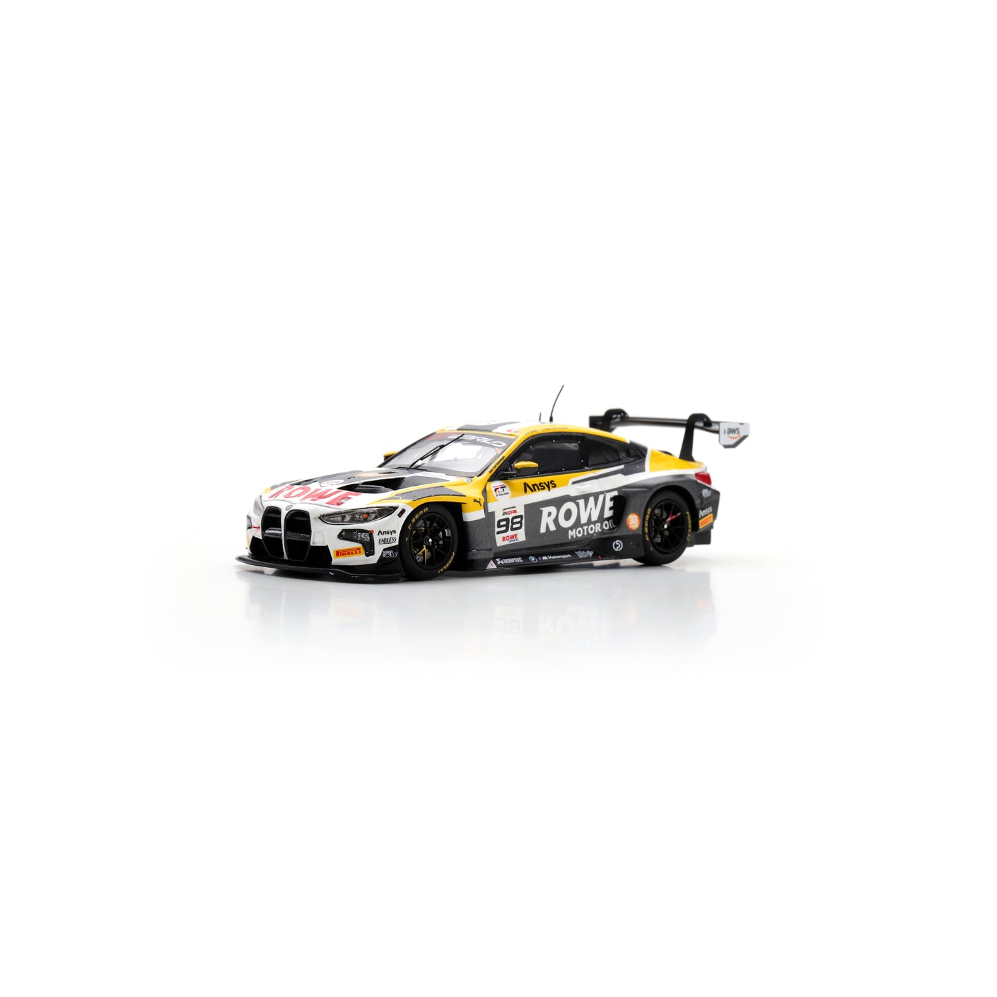 Spark SB851 1:43 - BMW M4 GT3 EVO No.98 Rowe Racing 5th 24H Spa 2025 A. Farfus - J. Krohn - R. Marciello Limited (300ex.)