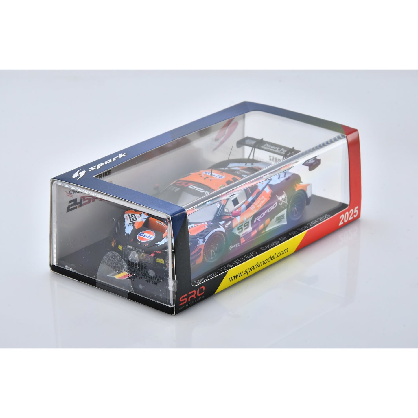 Spark SB852 1:43 - McLaren 720S GT3 EVO No.59 Garage 59 6th 24H Spa 2025 J. Loake - M. Kirchhöfer - B. Goethe Limited (300ex.)