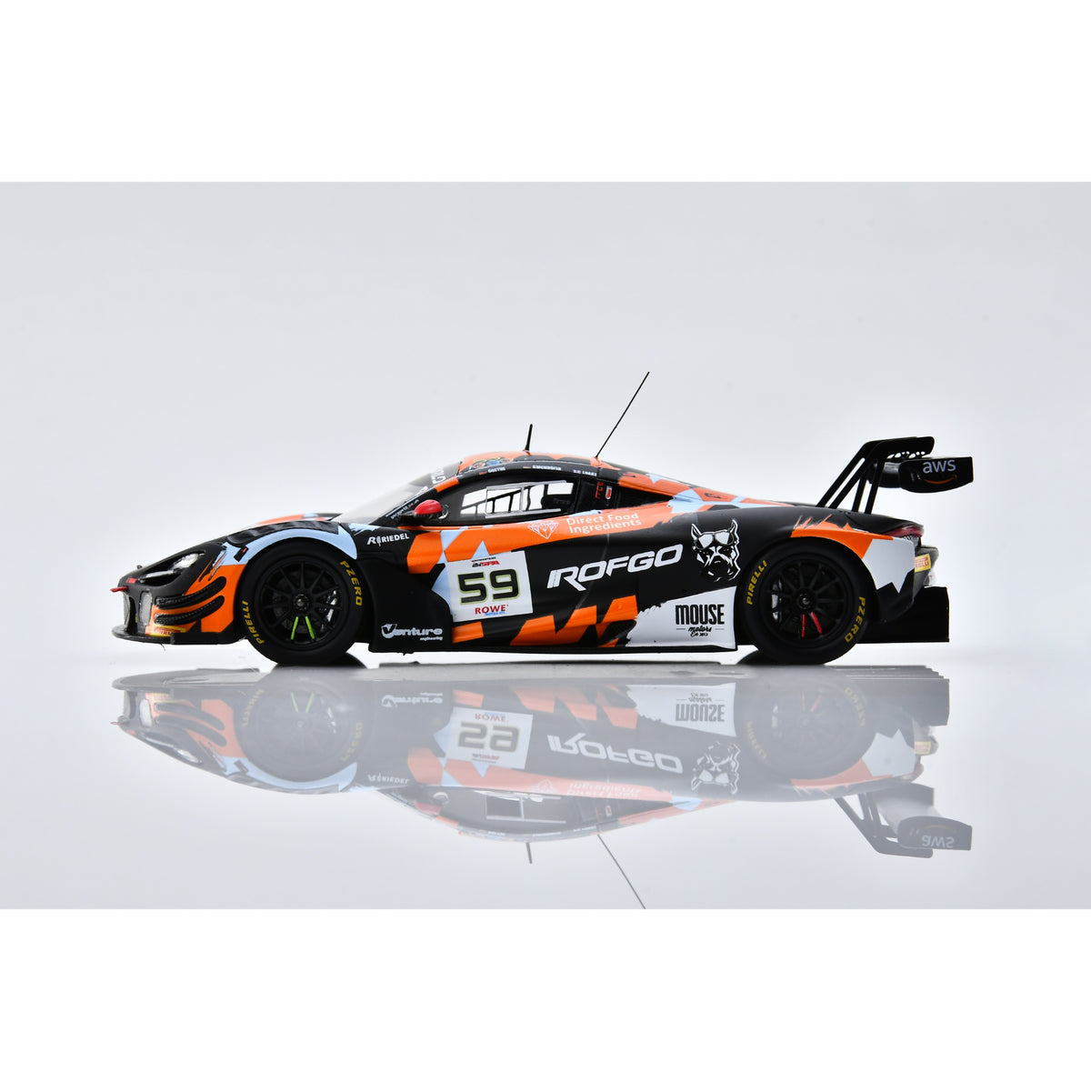 Spark SB852 1:43 - McLaren 720S GT3 EVO No.59 Garage 59 6th 24H Spa 2025 J. Loake - M. Kirchhöfer - B. Goethe Limited (300ex.)