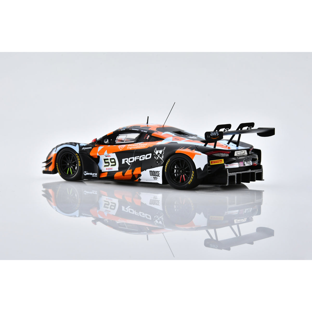 Spark SB852 1:43 - McLaren 720S GT3 EVO No.59 Garage 59 6th 24H Spa 2025 J. Loake - M. Kirchhöfer - B. Goethe Limited (300ex.)