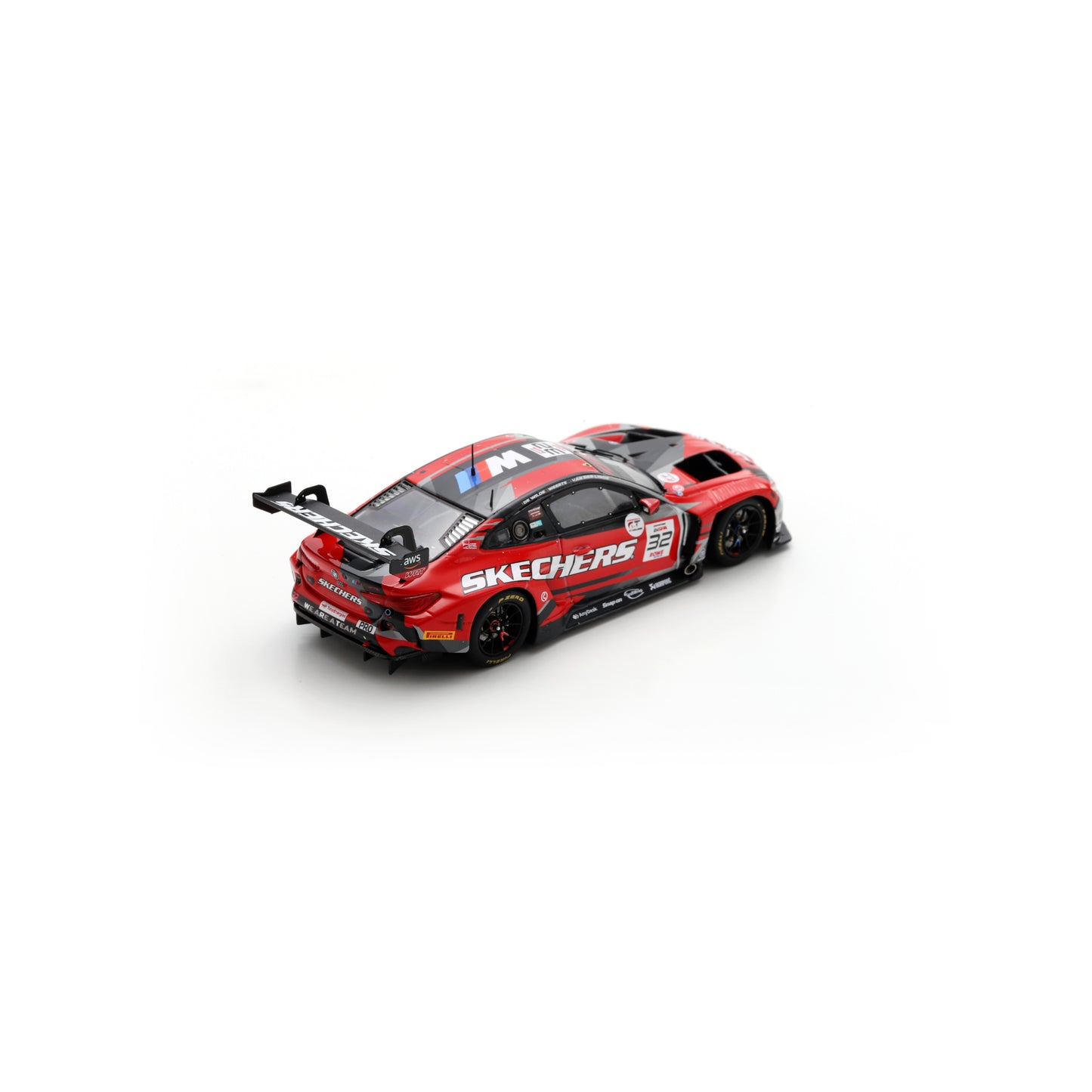 Spark SB853 1:43 - BMW M4 GT3 EVO No.32 Team WRT 7th 24H Spa 2025 U. De Wilde - C. Weerts - K. van der Linde Limited (300ex.)