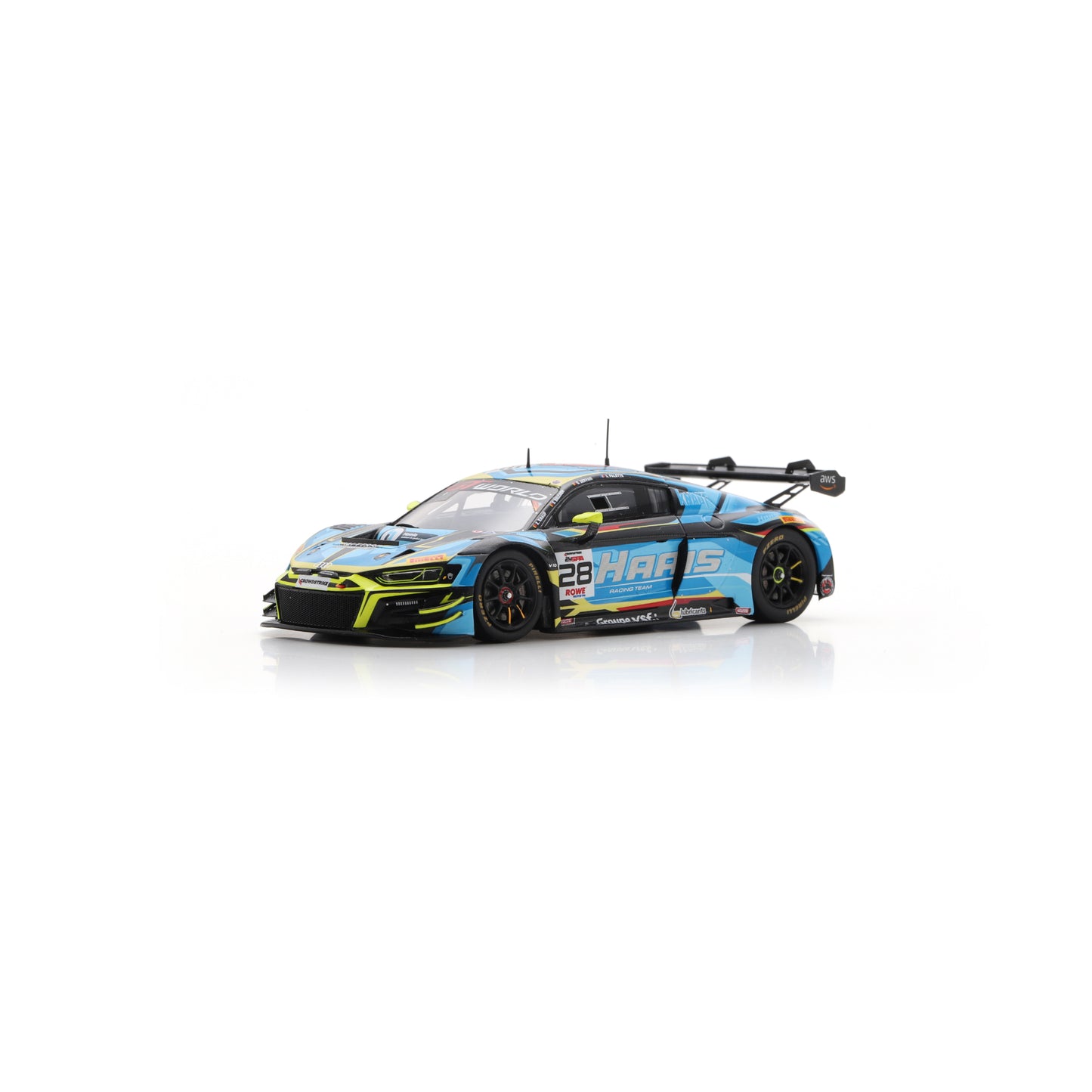 Spark SB862 1:43 - Audi R8 LMS GT3 EVO II No.28 Haas RT 24H Spa 2025 X. Knauf - S. Balcaen - G. Servais - S. Palette Limited (300ex.)