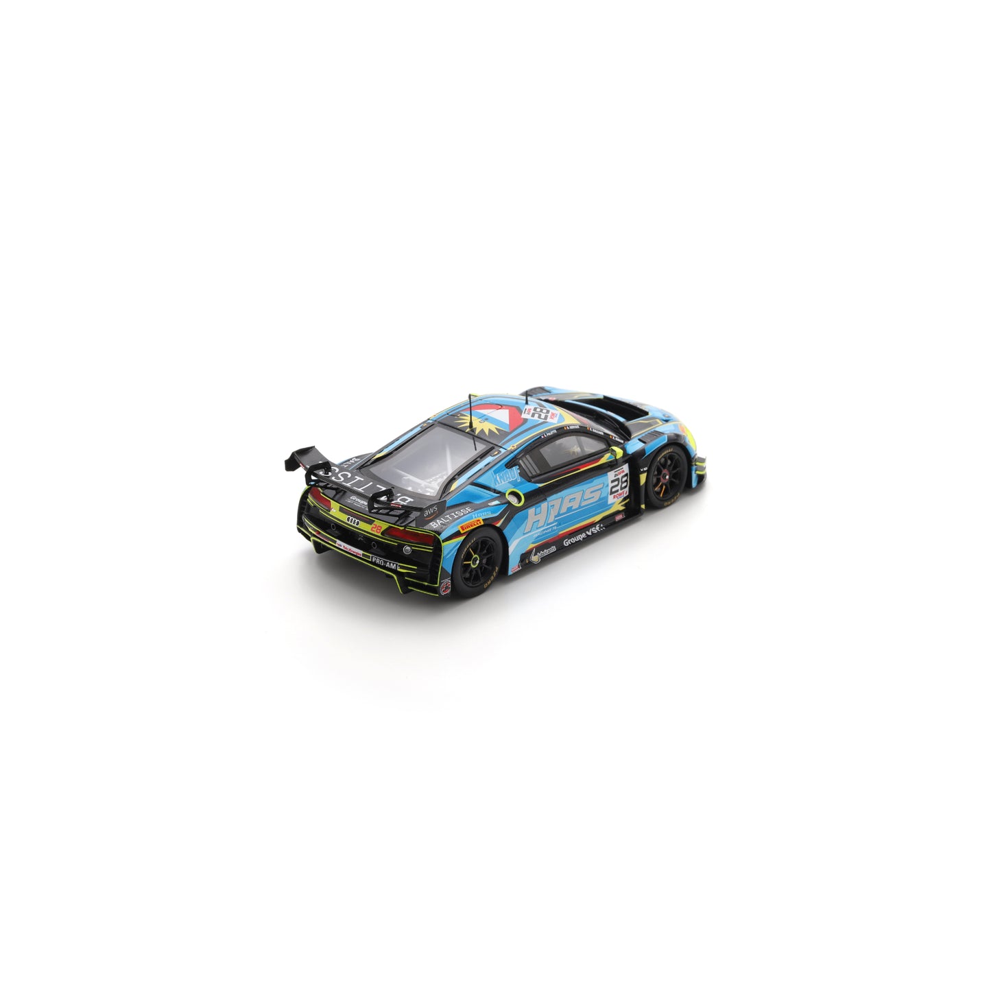 Spark SB862 1:43 - Audi R8 LMS GT3 EVO II No.28 Haas RT 24H Spa 2025 X. Knauf - S. Balcaen - G. Servais - S. Palette Limited (300ex.)