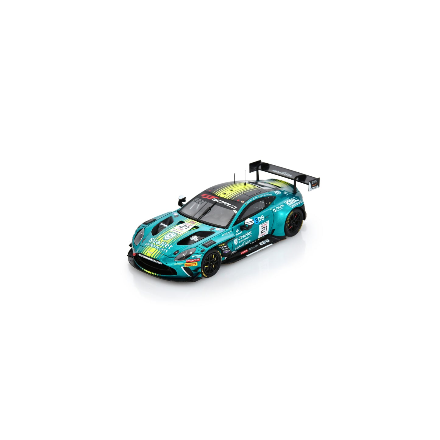 Spark SB867 1:43 - Aston Martin Vantage AMR GT3 EVO No.21 Comtoyou Racing 24H Spa 2025 N. Baert - X. Maassen - K. Pauwels - J. Day Limited (300ex.)