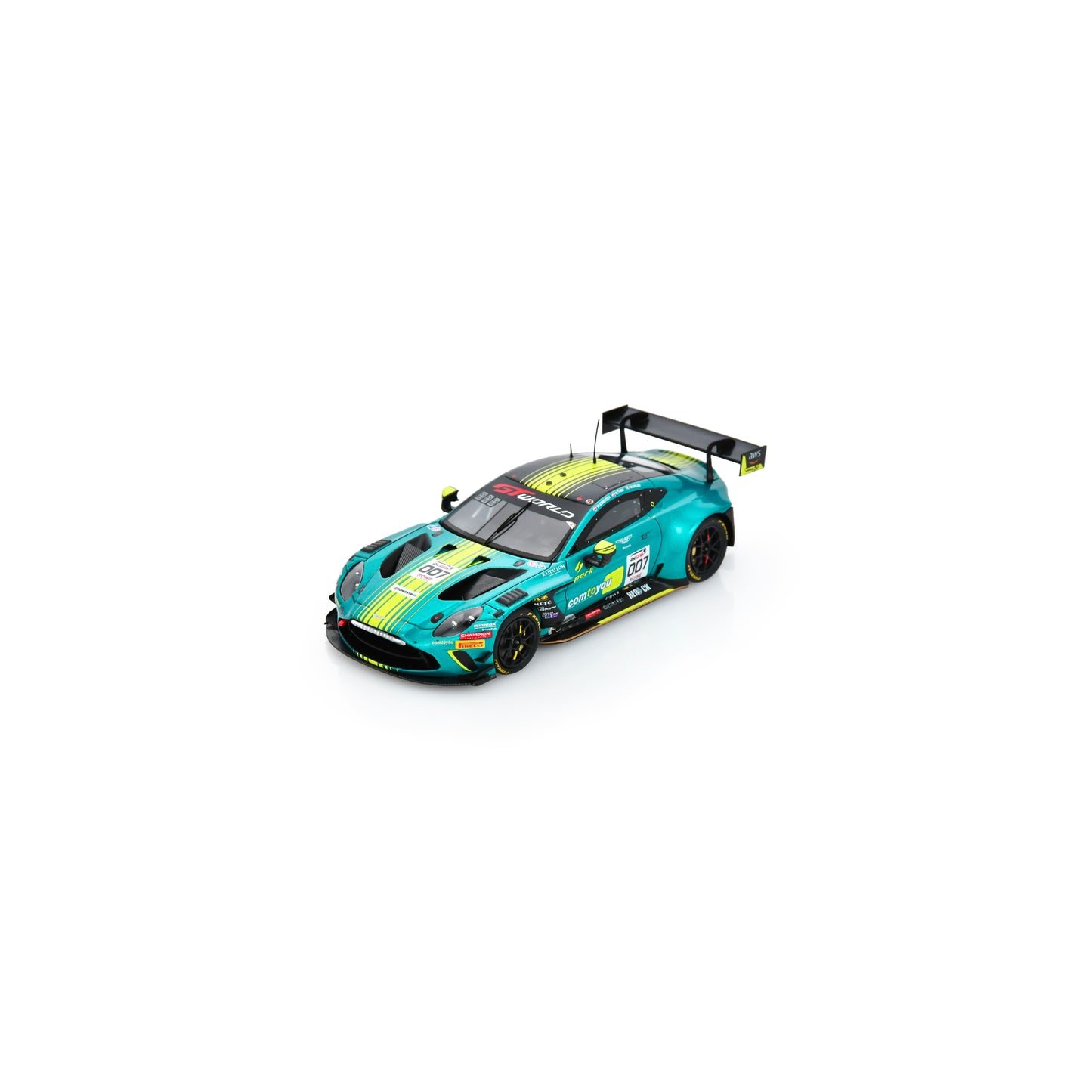 Spark SB869 1:43 - Aston Martin Vantage AMR GT3 EVO No.007 Comtoyou Racing 24H Spa 2025 M. Drudi - N. Thiim - M. Sorensen Limited (300 ex.)