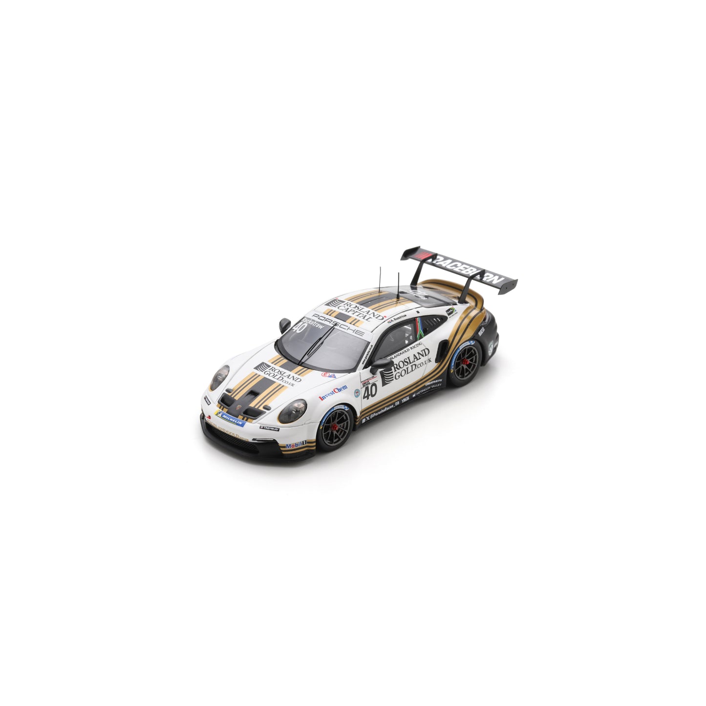 Spark UK040 1:43 - Porsche 911 GT3 Cup No.40 Porsche Carrera Cup Great Britain Champion 2025 Andrew Rackstraw
