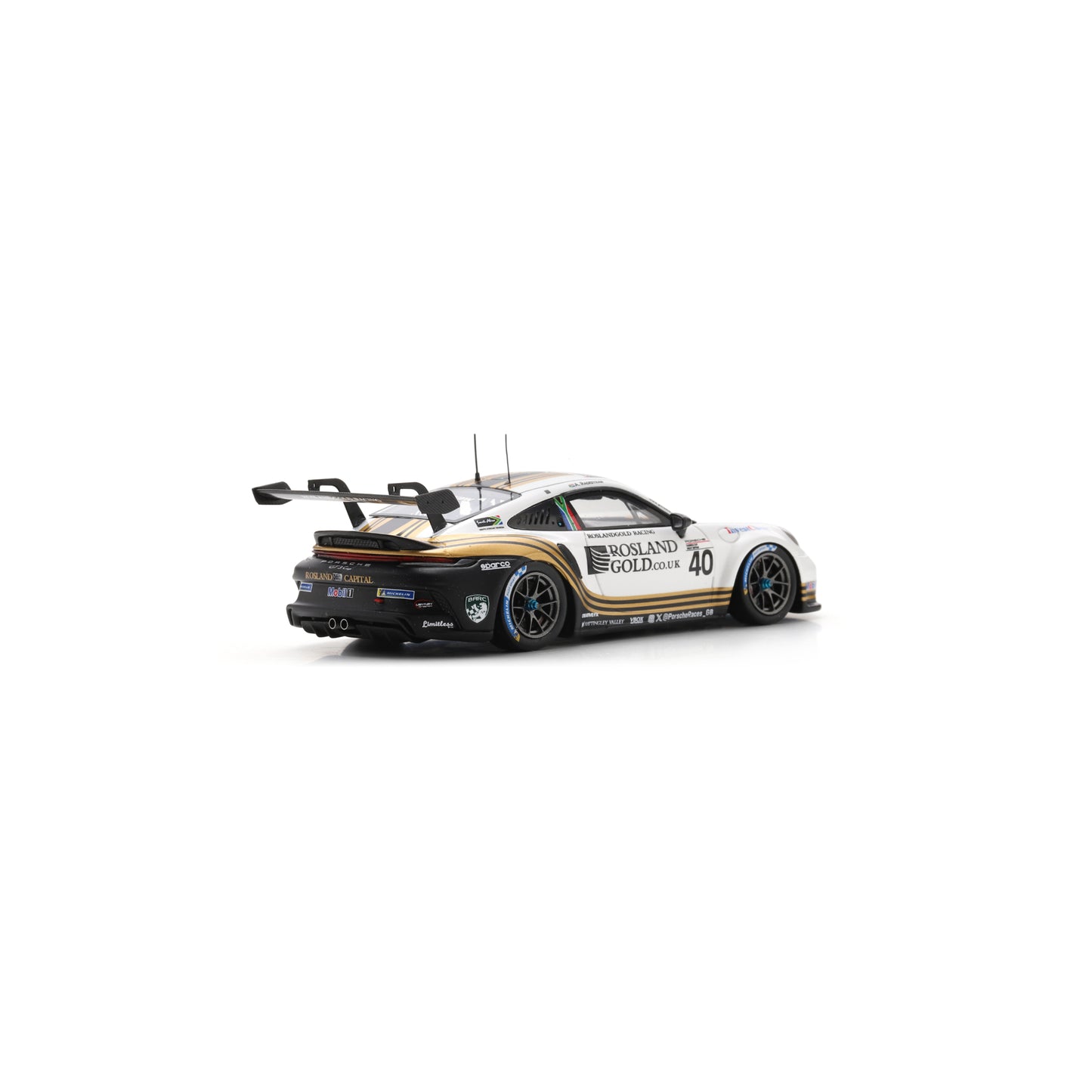 Spark UK040 1:43 - Porsche 911 GT3 Cup No.40 Porsche Carrera Cup Great Britain Champion 2025 Andrew Rackstraw