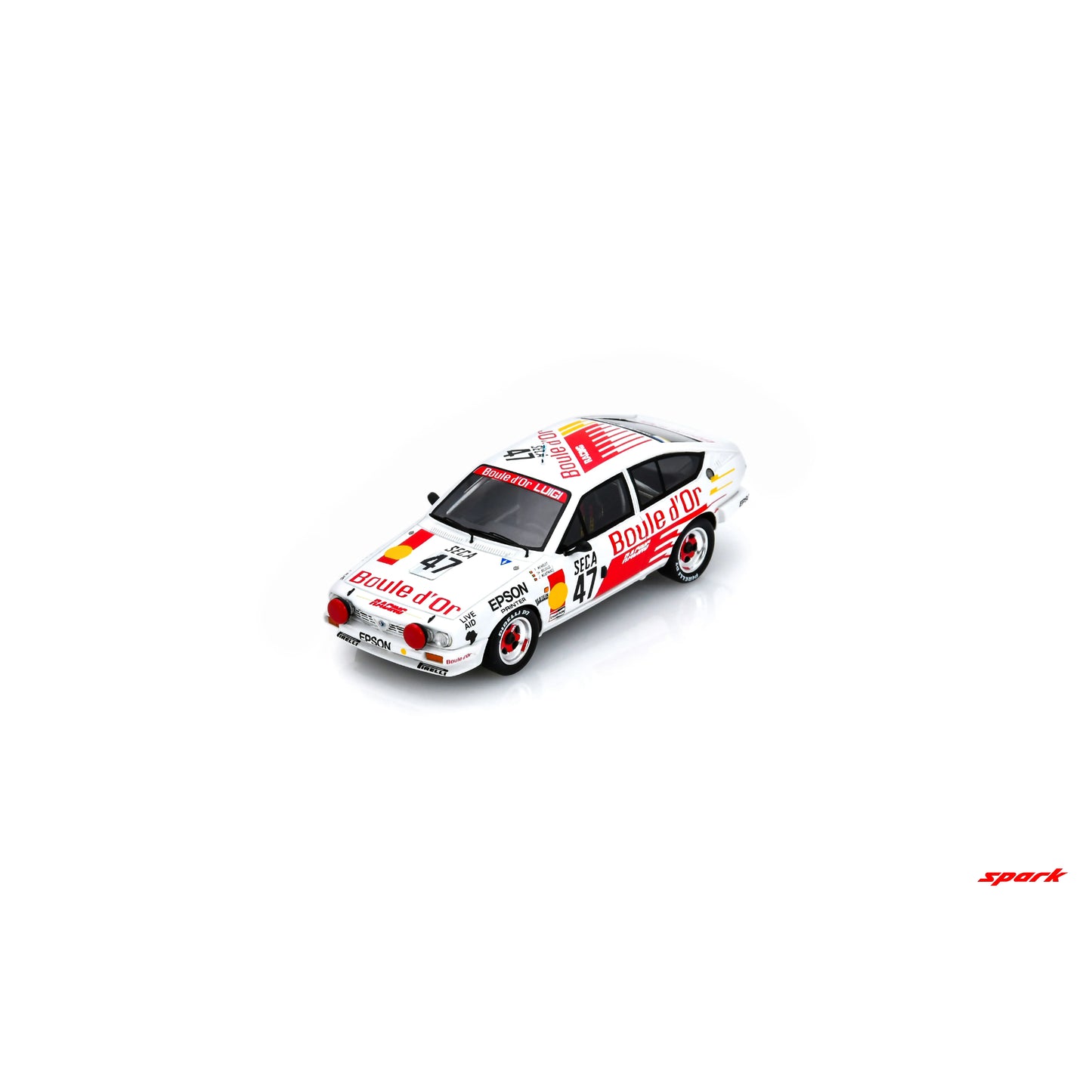 PRECOMMANDE - Spark SB555 1:43 - Alfa Romeo GTV6 No.47 Spa 24H 1985 P. Meirelles - C. Melville - J. Moutinho Limited (300ex.)