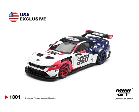 PRECOMMANDE - Mini GT MGT01301-BL 1:64 - FORD Mustang GTD America 250 USA Exclusive (Blister Pack) 2026