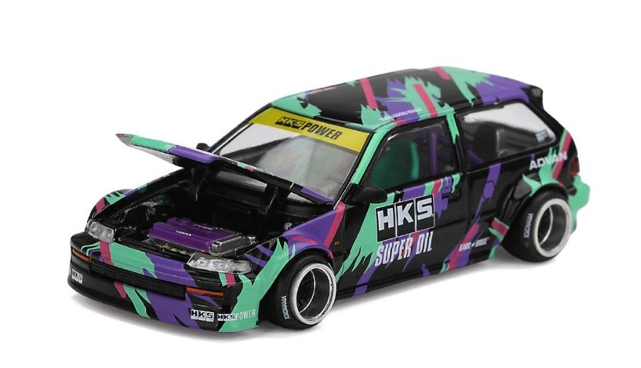 PRECOMMANDE - Kaido House KHMG303 1:64 - HONDA Civic (EF) Kaido Works HKS 1987
