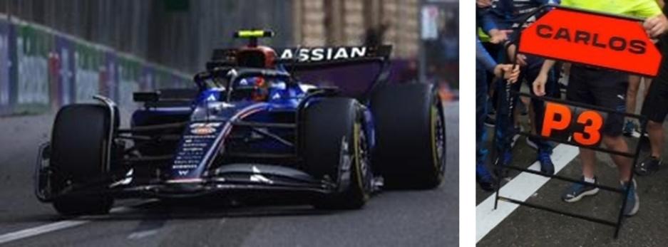 PRECOMMANDE - Spark S9633 1:43 - WILLIAMS FW47 N°55 Williams Racing 3rd Azerbaijan GP 2025 Carlos Sainz (with pit board)